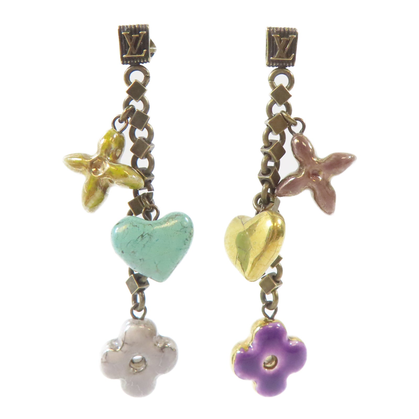 LOUIS VUITTON 金屬Burkle Dray Charm Baroque Earrings耳環銅色/黃色/紫色/金色