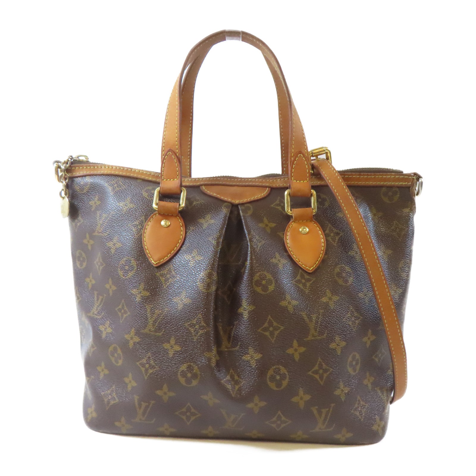 LOUIS VUITTON Monogram Palermo金扣手挽肩背兩用袋啡色