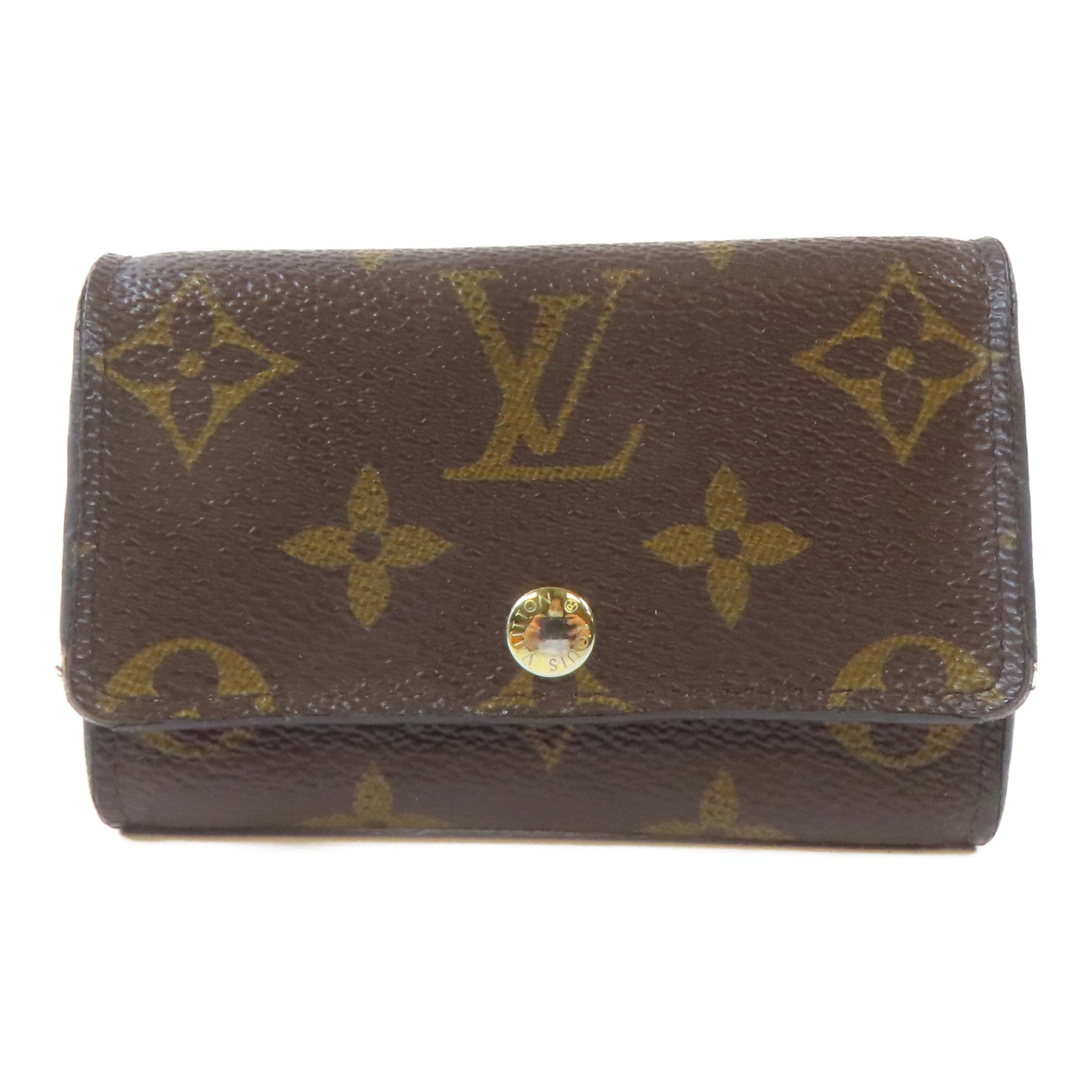 LOUIS VUITTON Monogram Key Case金扣鎖匙包啡色