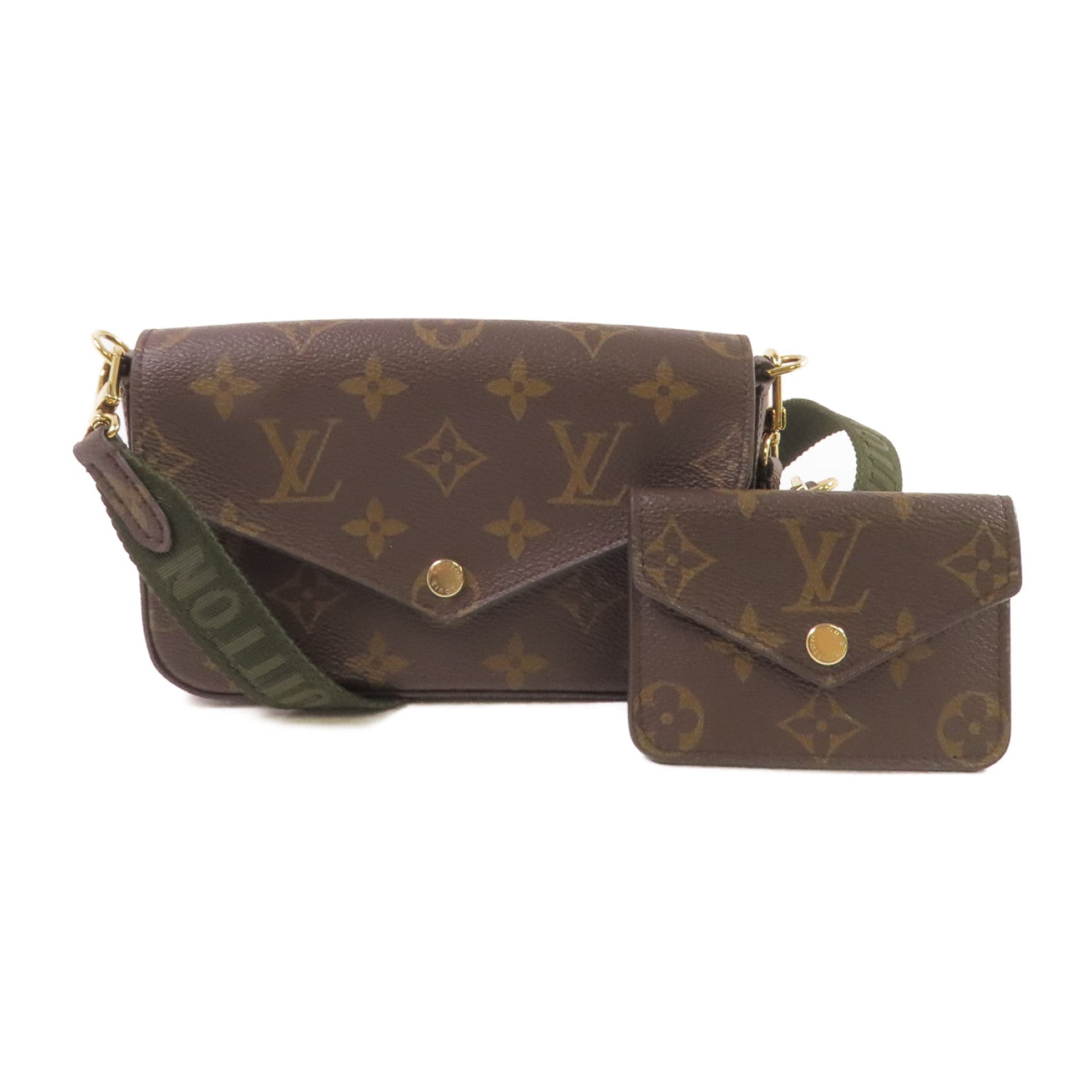 LOUIS VUITTON Monogram Pochette Felicie Pouch Shoulder Bag金扣肩背袋啡色