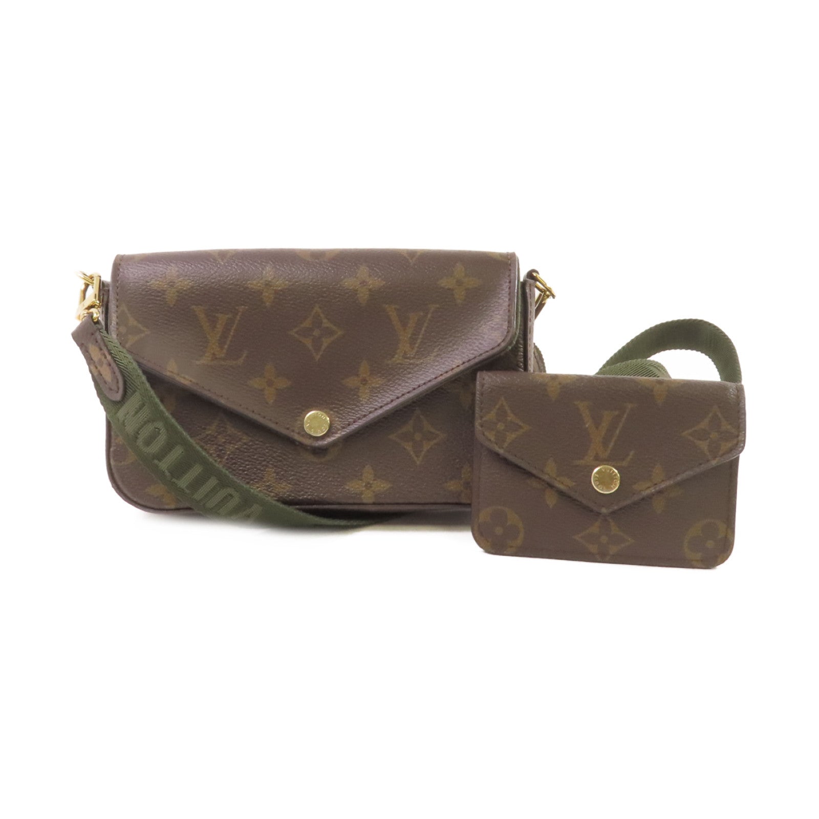 LOUIS VUITTON Monogram Pochette Felicie Pouch Shoulder Bag金扣肩背袋啡色