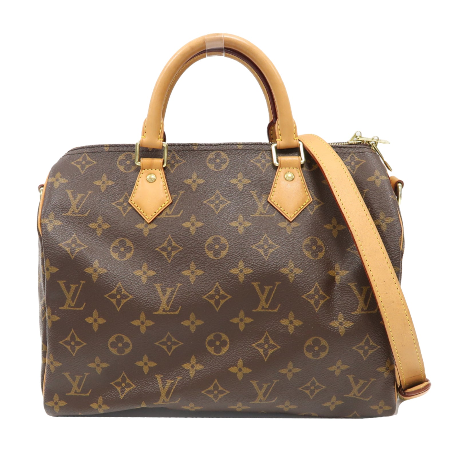 LOUIS VUITTON Monogram Speedy Bandouliere 30金扣手挽肩背兩用袋啡色