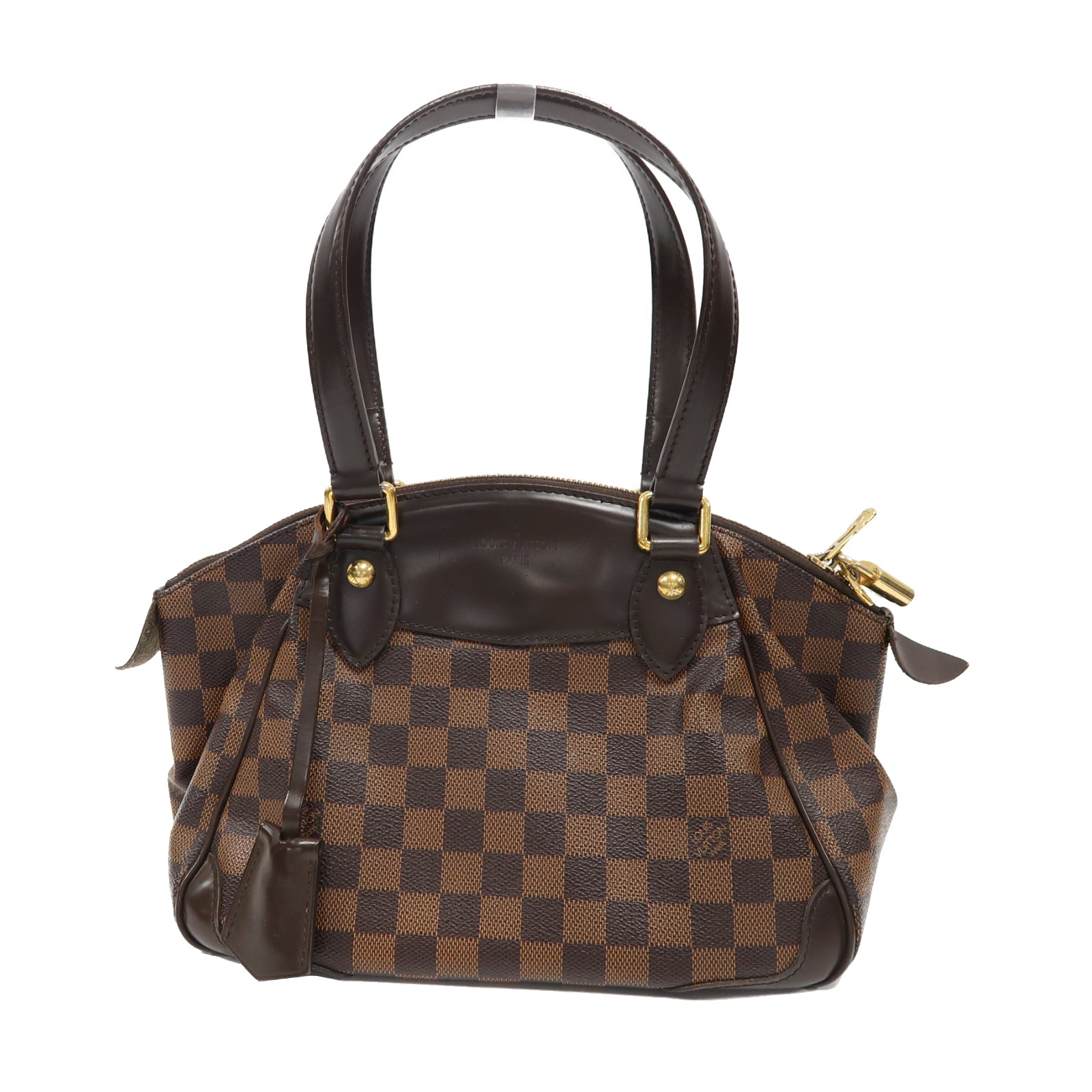 LOUIS VUITTON Damier Ebene Verona PM金扣肩背袋啡色