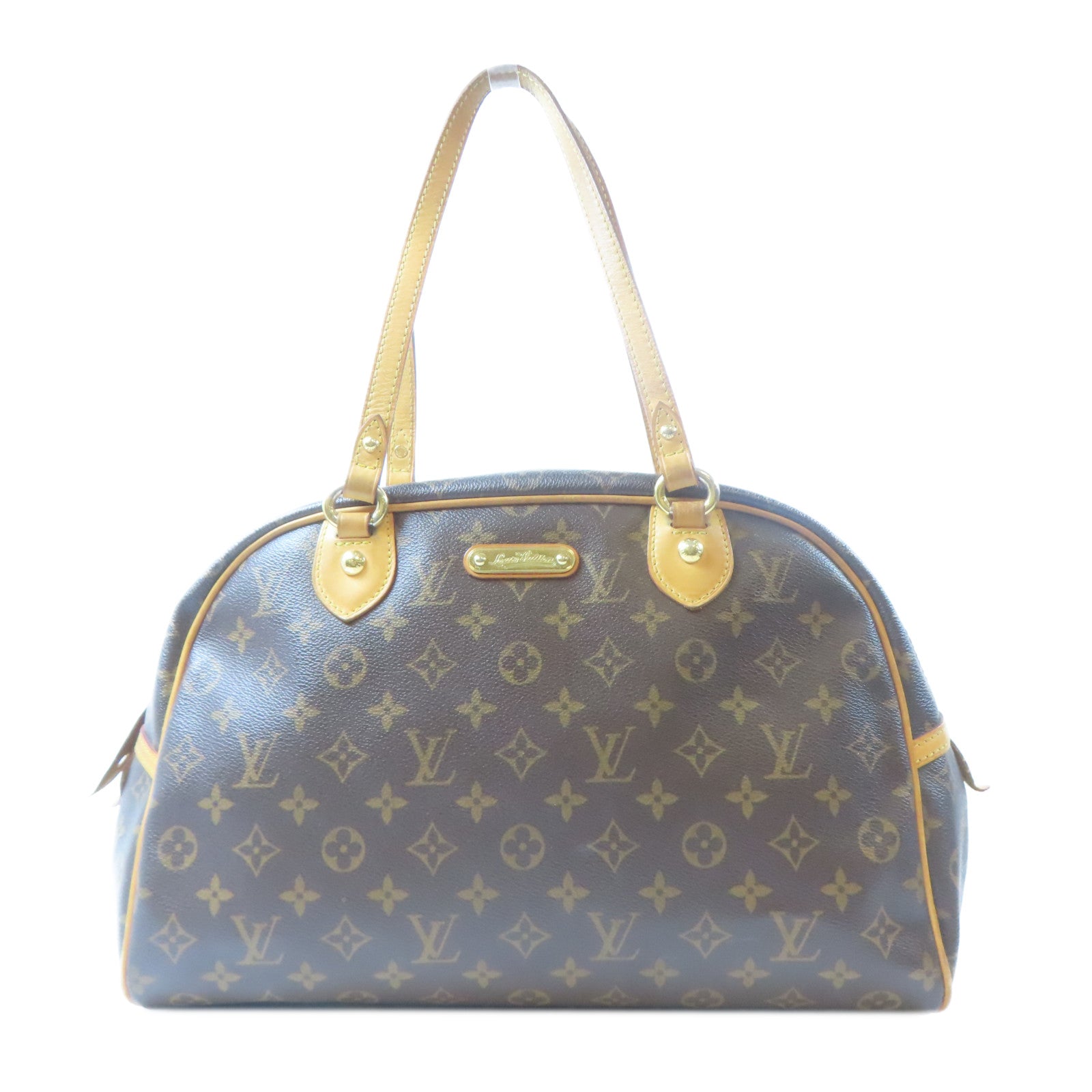 LOUIS VUITTON Monogram Montorgueil GM金扣肩背袋啡色