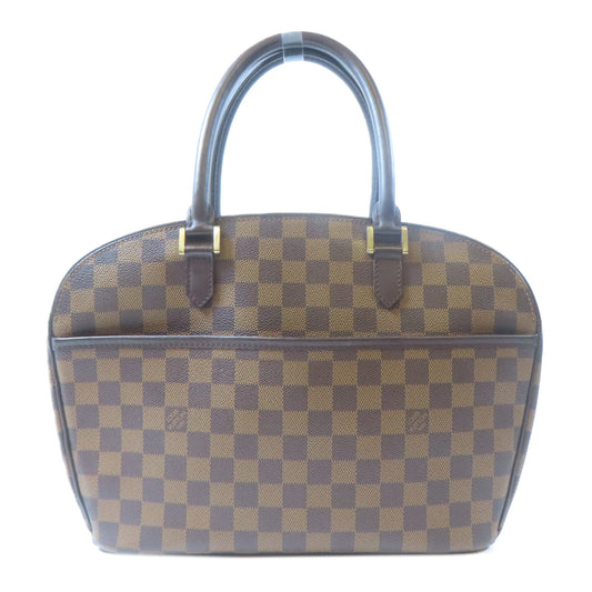 LOUIS VUITTON Damier Ebene Sarria Horizontal金扣手挽袋啡色