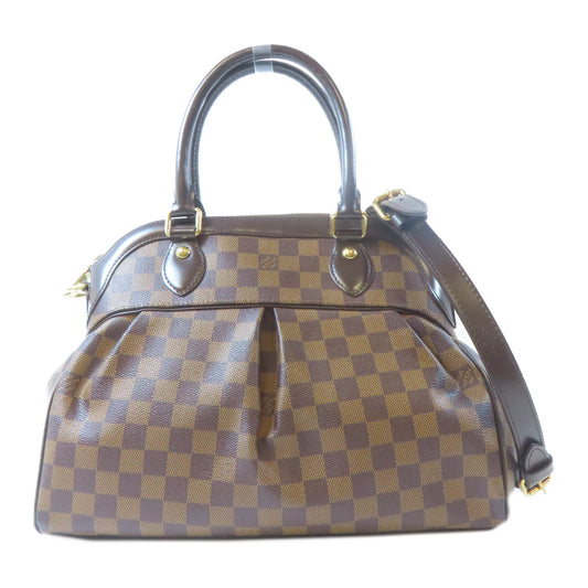 LOUIS VUITTON Damier Ebene Trevi PM金扣手挽肩背兩用袋啡色