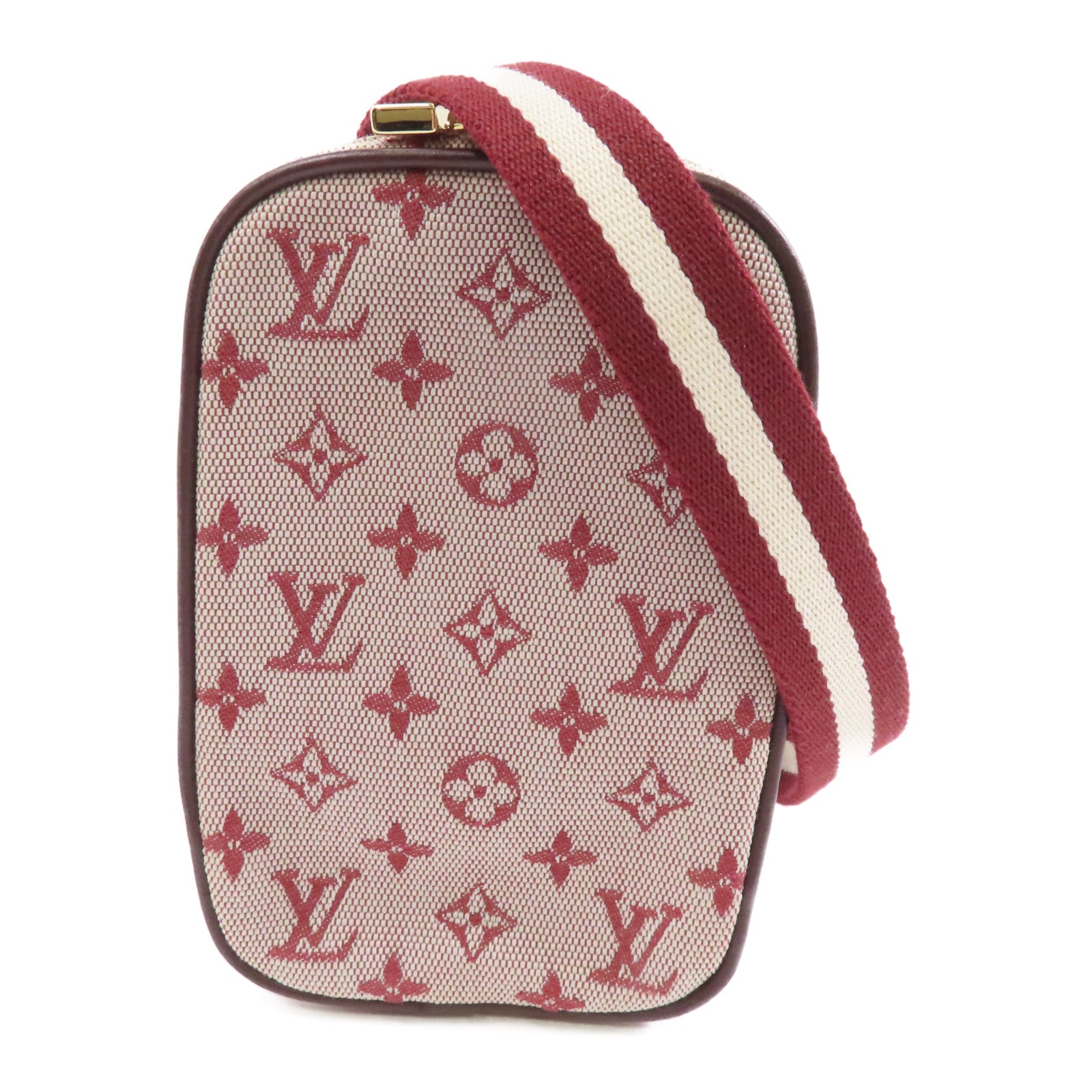 LOUIS VUITTON Monogram Mini Carmera Case金扣肩背袋紅色