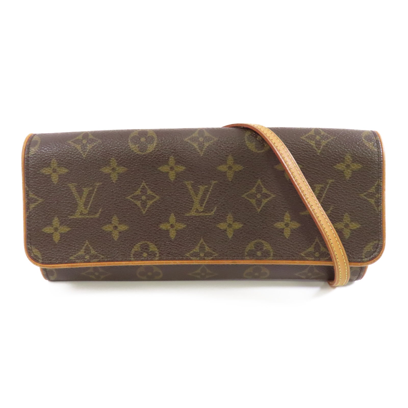 LOUIS VUITTON Monogram Pochette Twin GM金扣肩背袋啡色