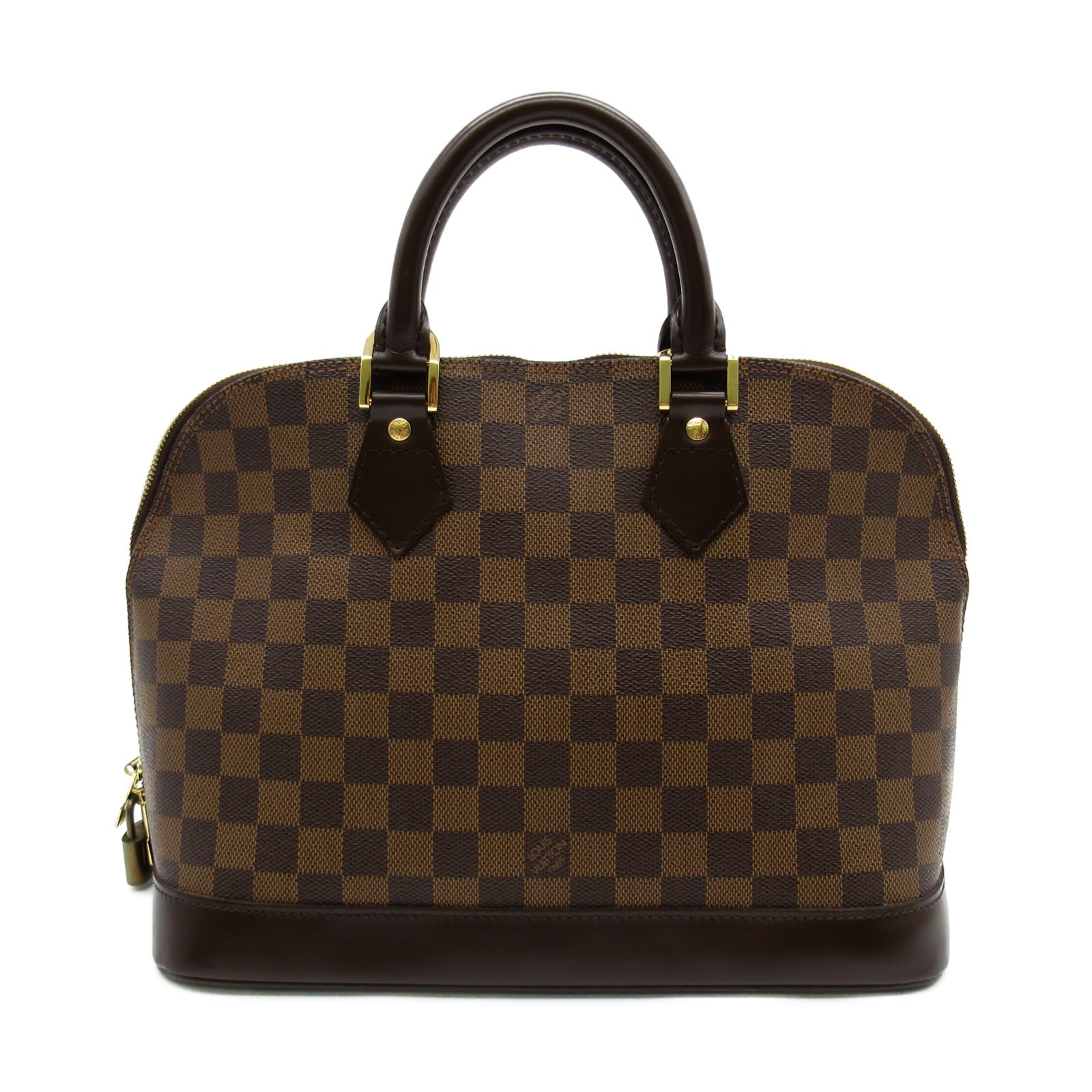 LOUIS VUITTON Damier Alma MM金扣手挽袋啡色