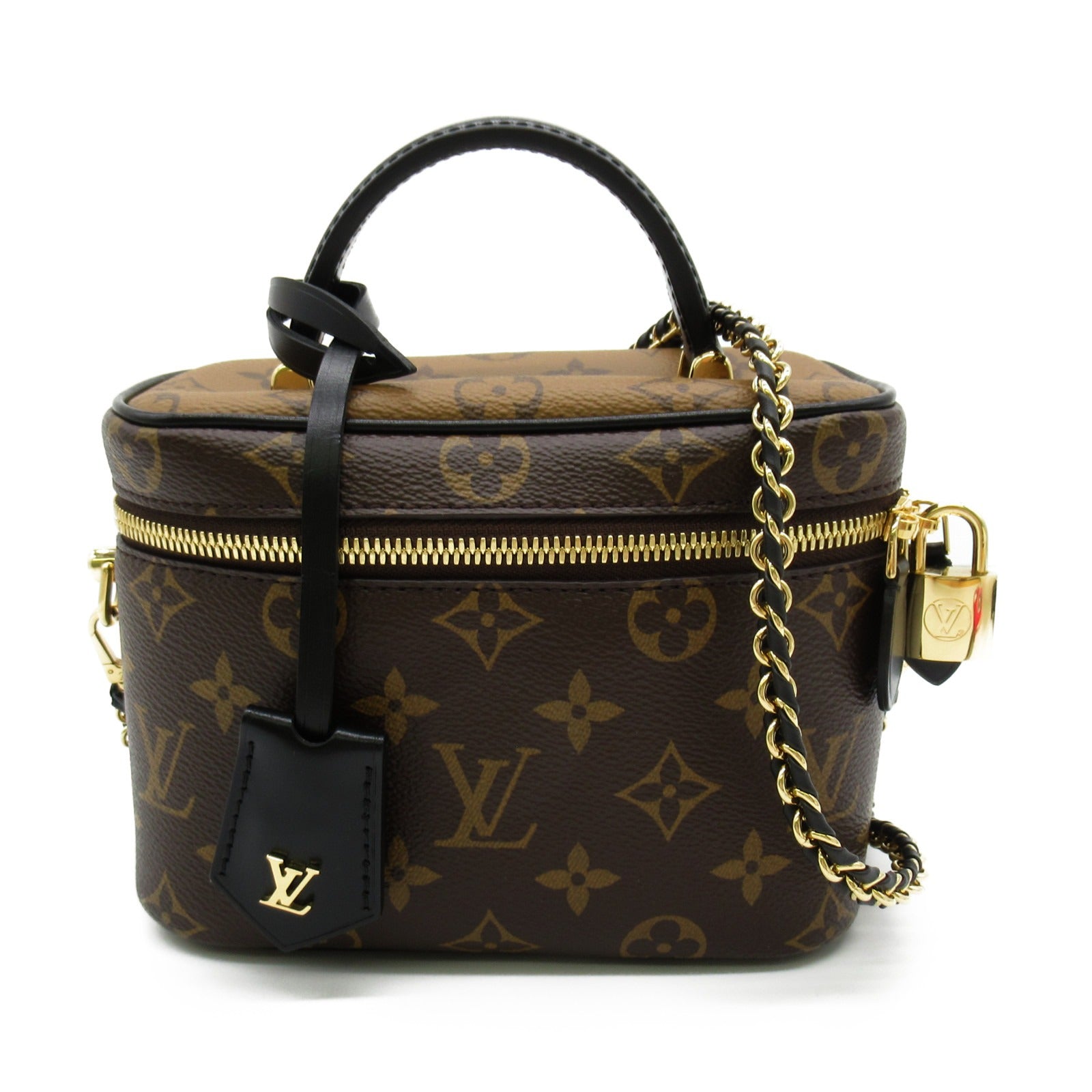 LOUIS VUITTON Monogram Reverse Vanity PM手挽肩背兩用袋啡色