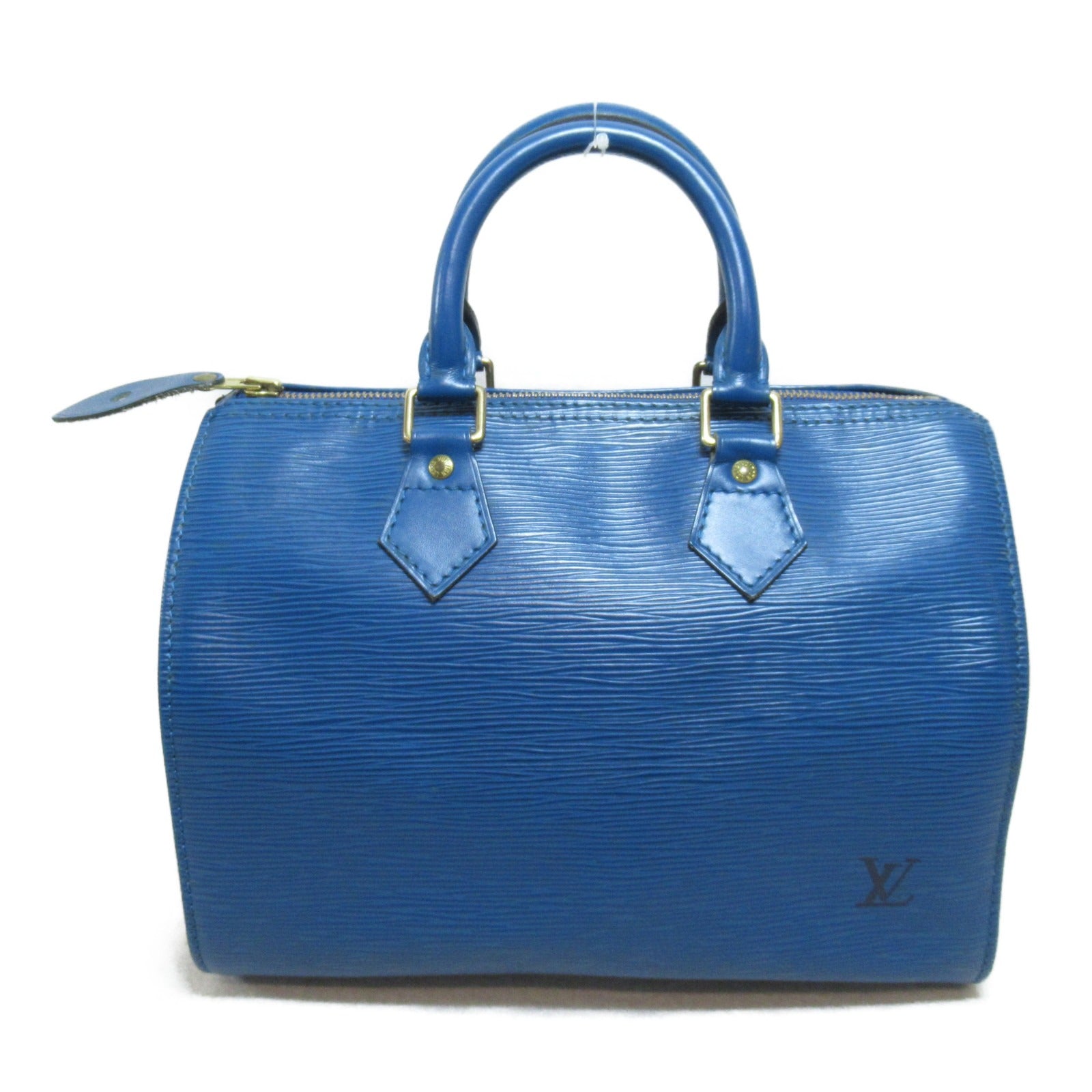 LOUIS VUITTON Epi Speedy 25金扣手挽袋藍色