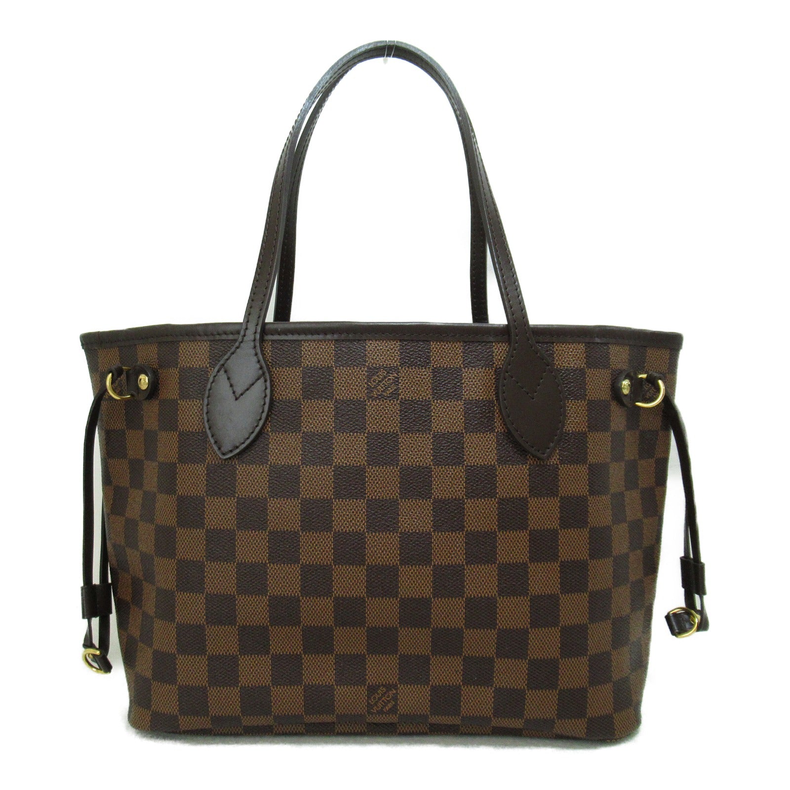 LOUIS VUITTON Damier Neverfull PM金扣手挽袋棕色– Brand Off Hong