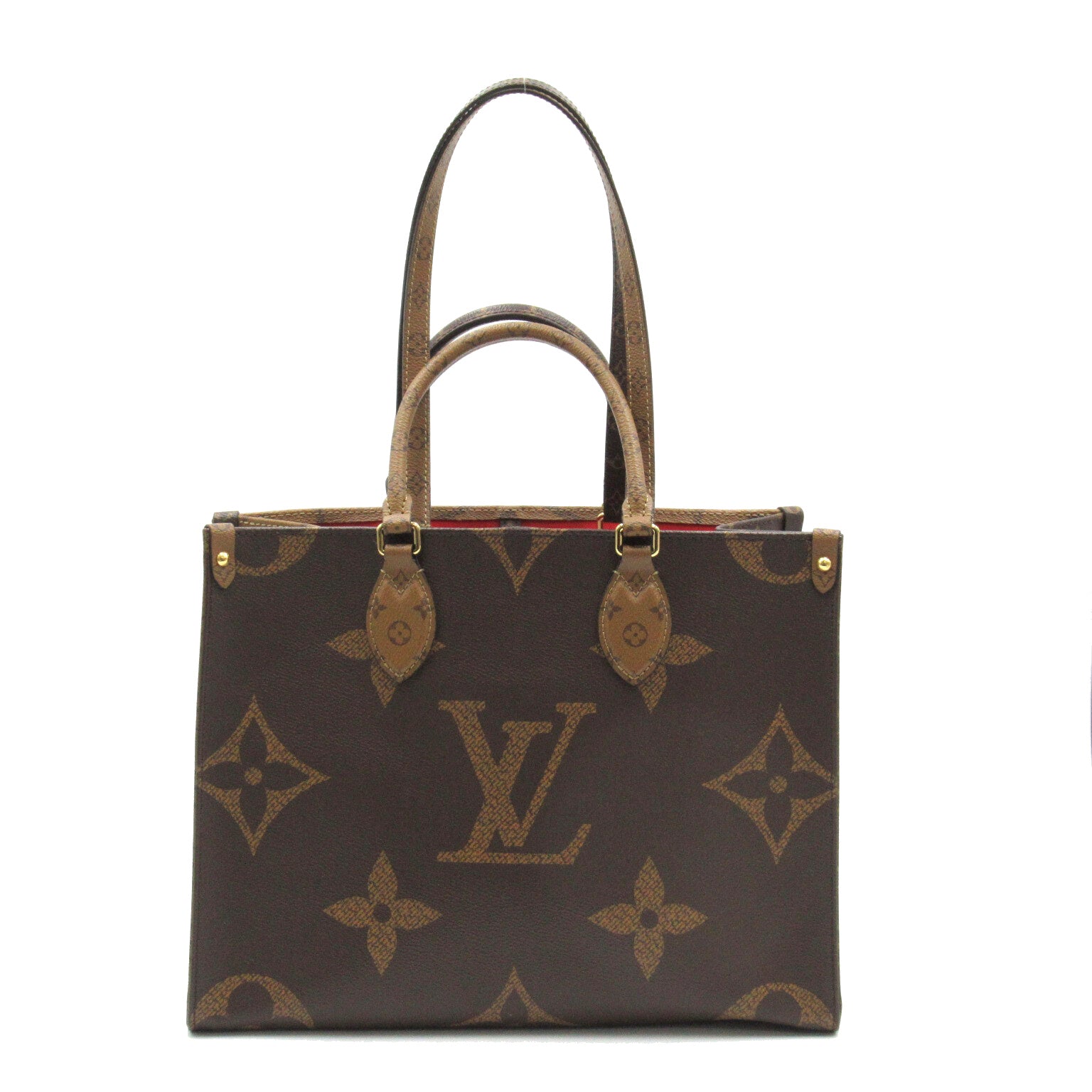 LOUIS VUITTON Monogram Giant OnTheGo MM金扣手挽肩背兩用袋啡色