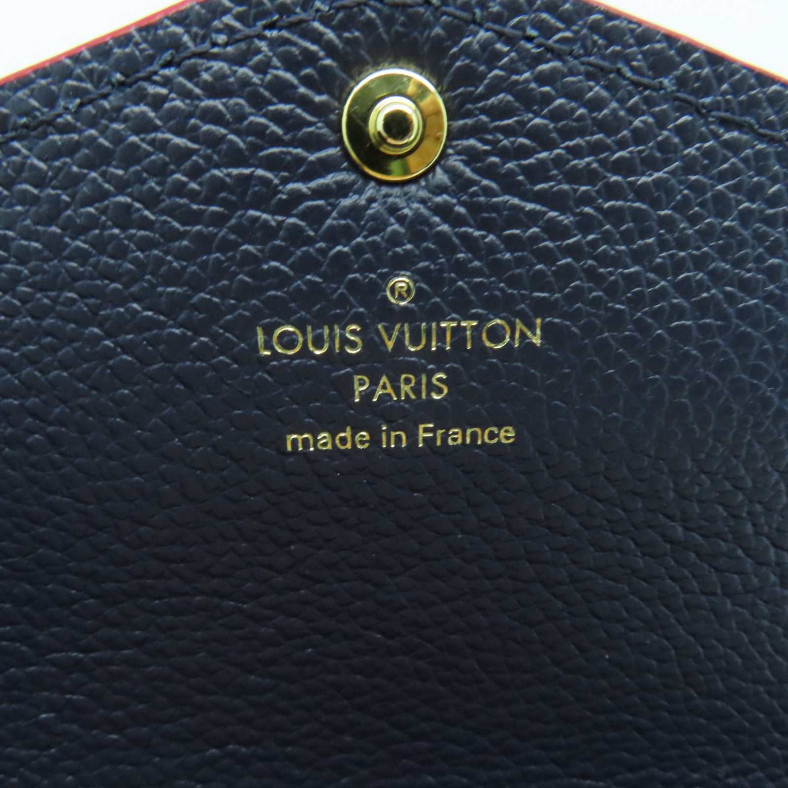 LOUIS VUITTON Monogram Empreinte Sarah gold buckle long wallet dark blue