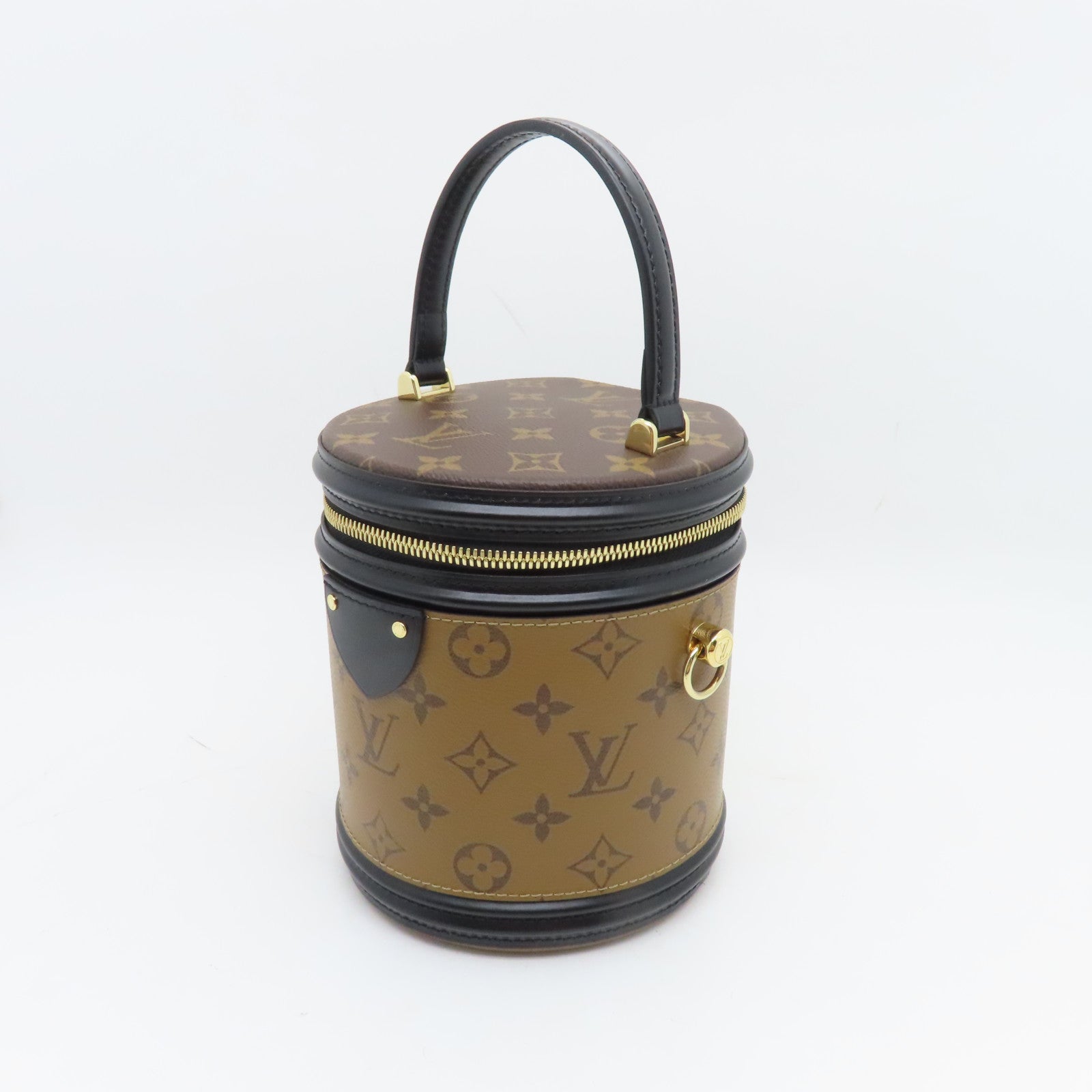 LOUIS VUITTON Monogram Reverse Cannes金扣手挽肩背兩用袋棕色