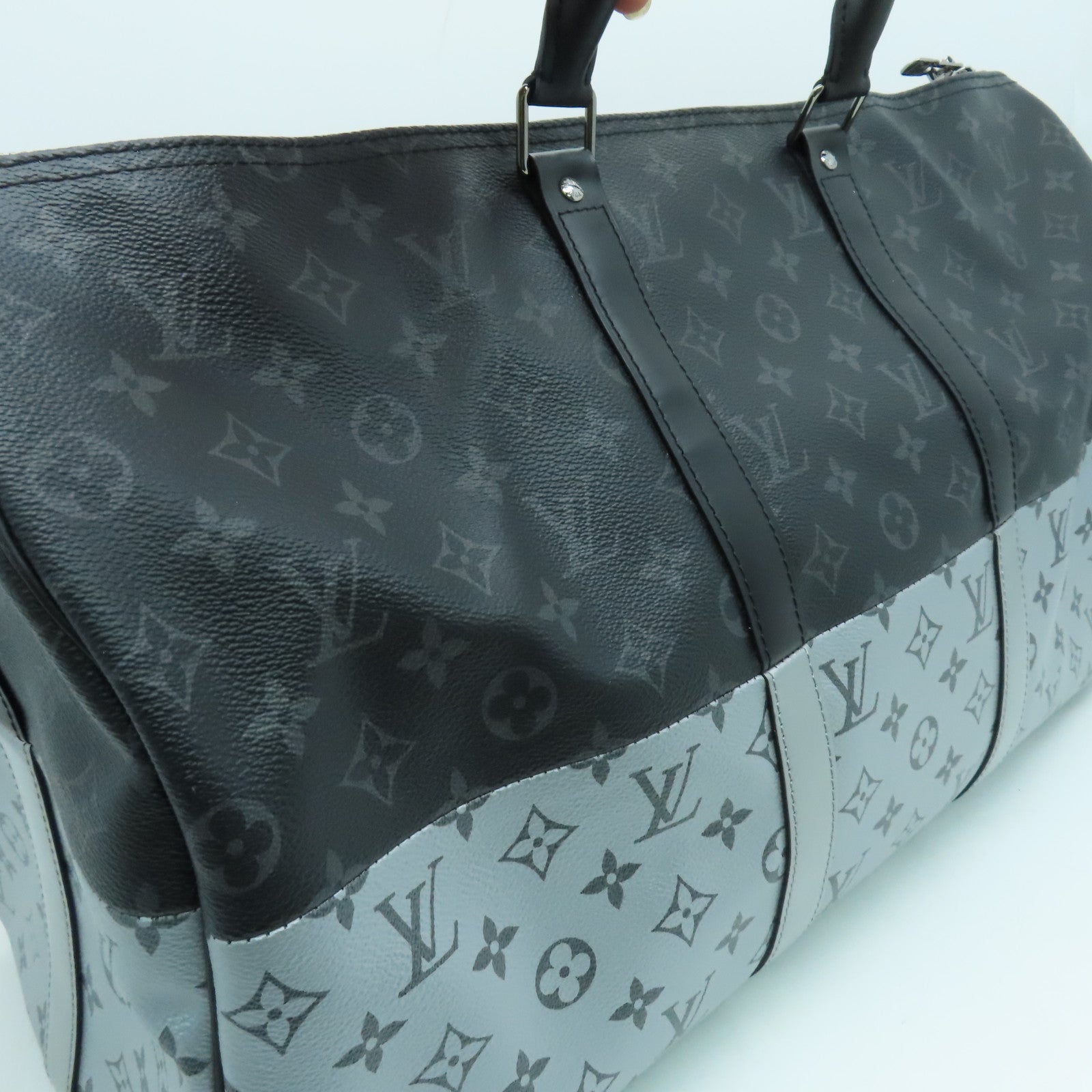 LOUIS VUITTON Monogram Eclipse Travel Bag silver buckle handle shoulde –  Brand Off Hong Kong Online Store