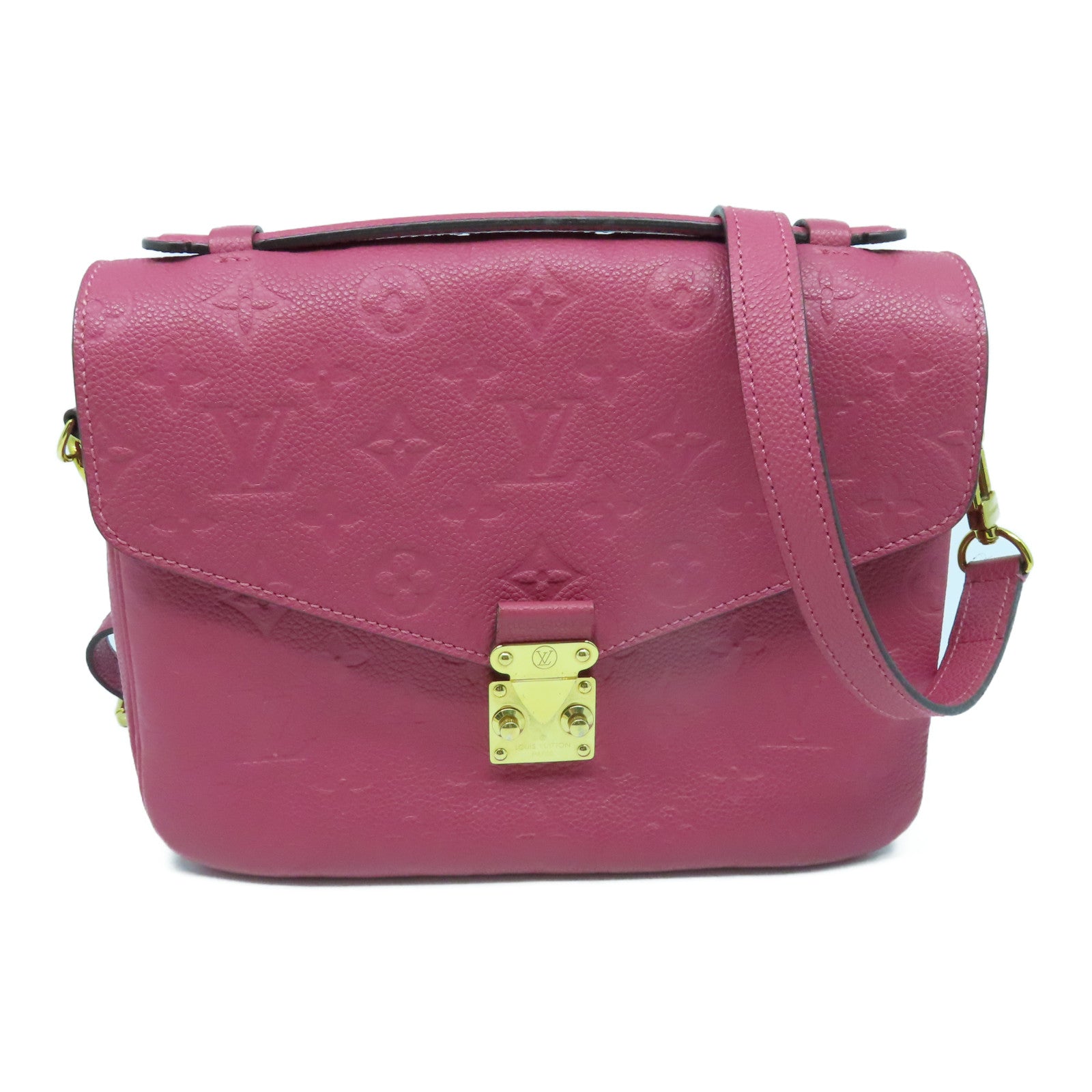 LOUIS VUITTON Monogram Empreinte Pochette Metis 2 Way Shoulder金扣肩背袋粉紅色