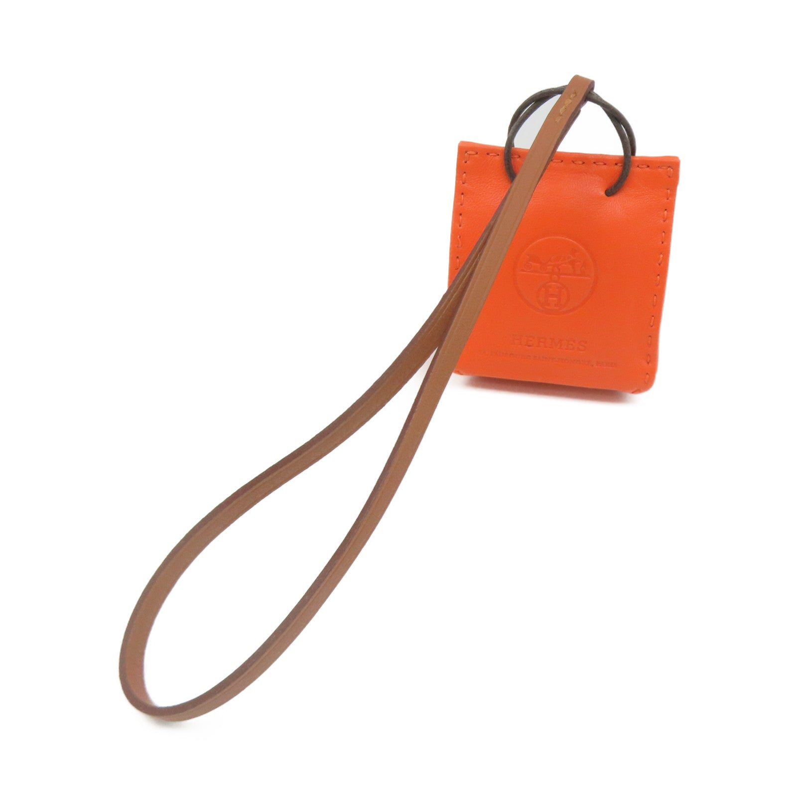 Orange bag charm online hermes