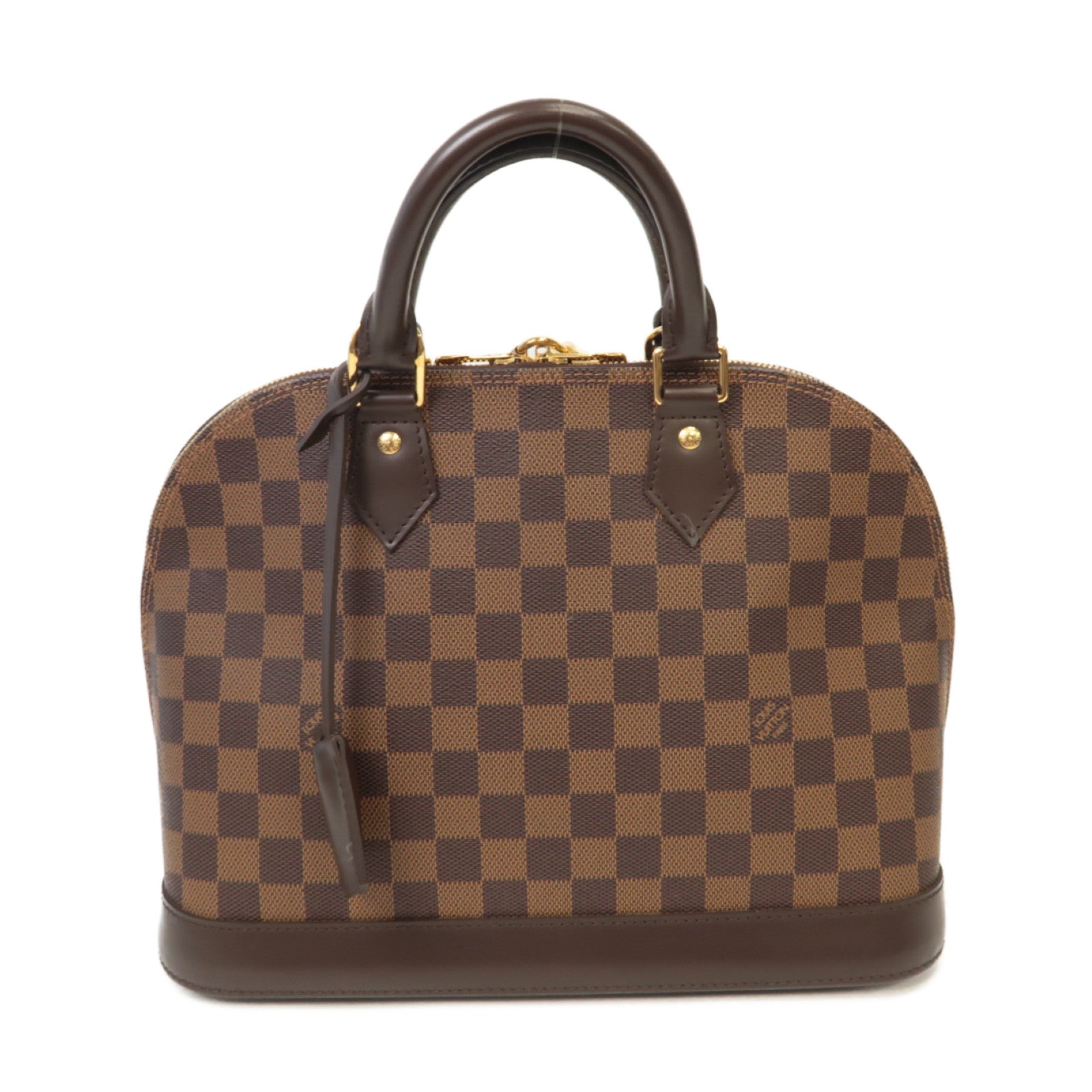 LOUIS VUITTON Damier Alma MM金扣手挽袋啡色