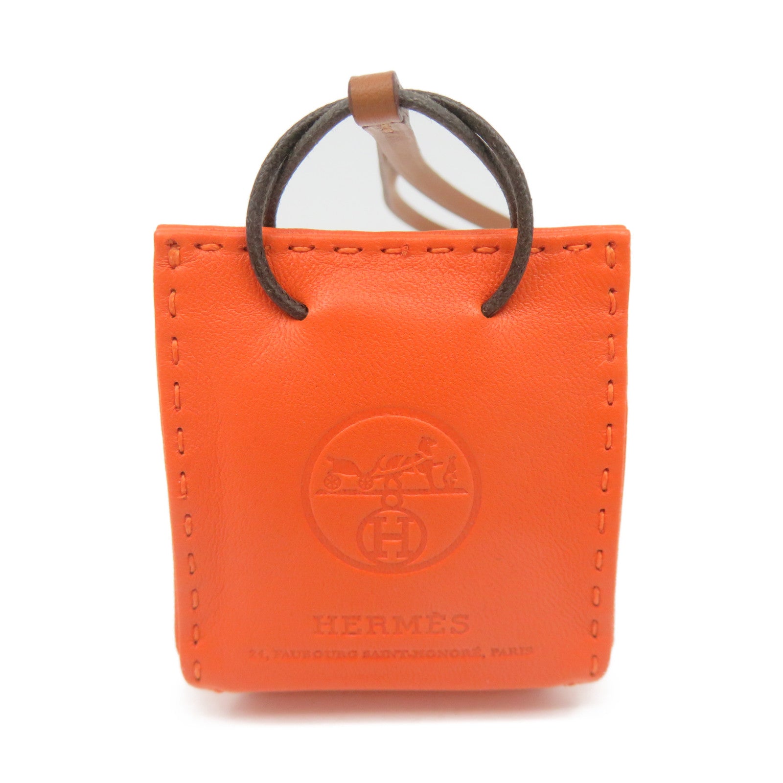 HERMES 【激減優惠】Milo皮革/Swift皮革Orange Bag Charm掛飾橙色