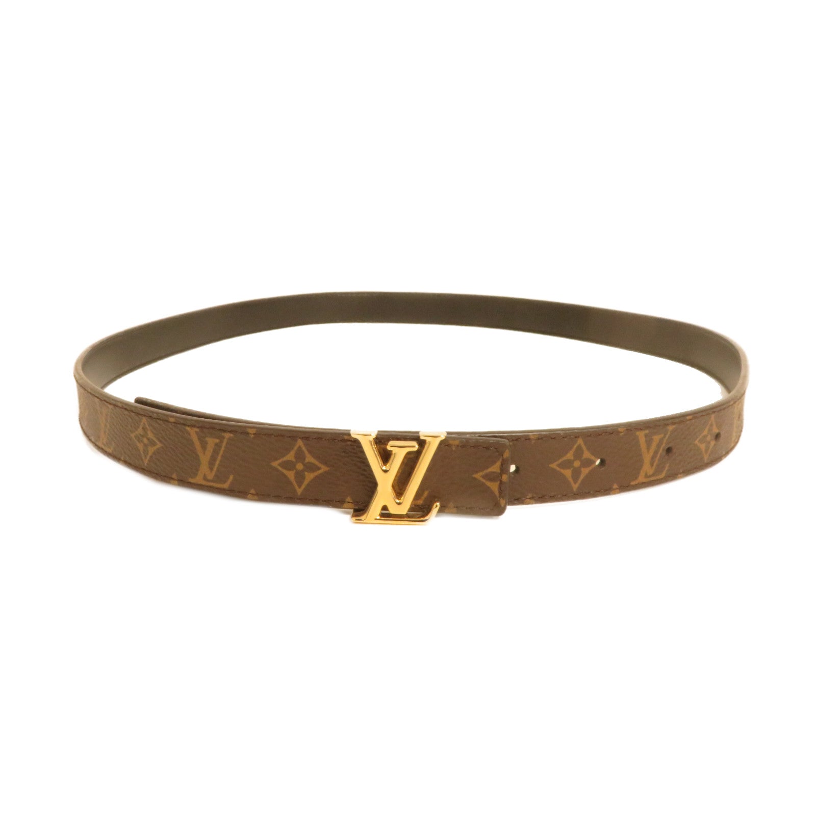 LOUIS VUITTON Monogram Reversible Belt 85cm金扣皮帶啡色