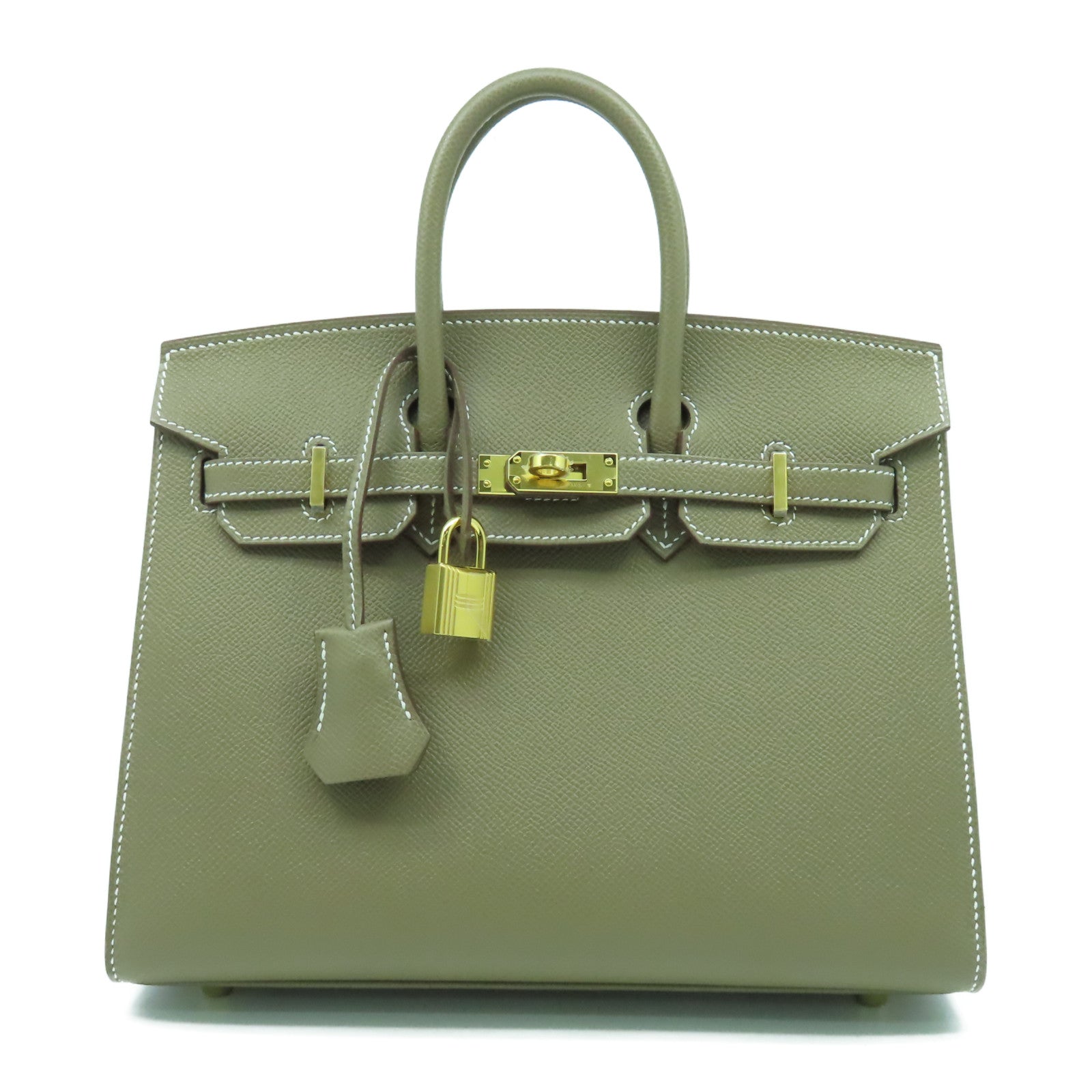 HERMES Epsom皮革Birkin 25金扣手挽袋Etoupe大象灰色