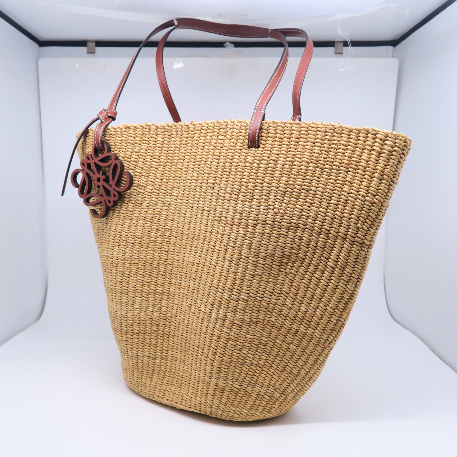 LOEWE Grass/牛皮皮革Shell Basket Bag手挽袋啡色– Brand Off Hong