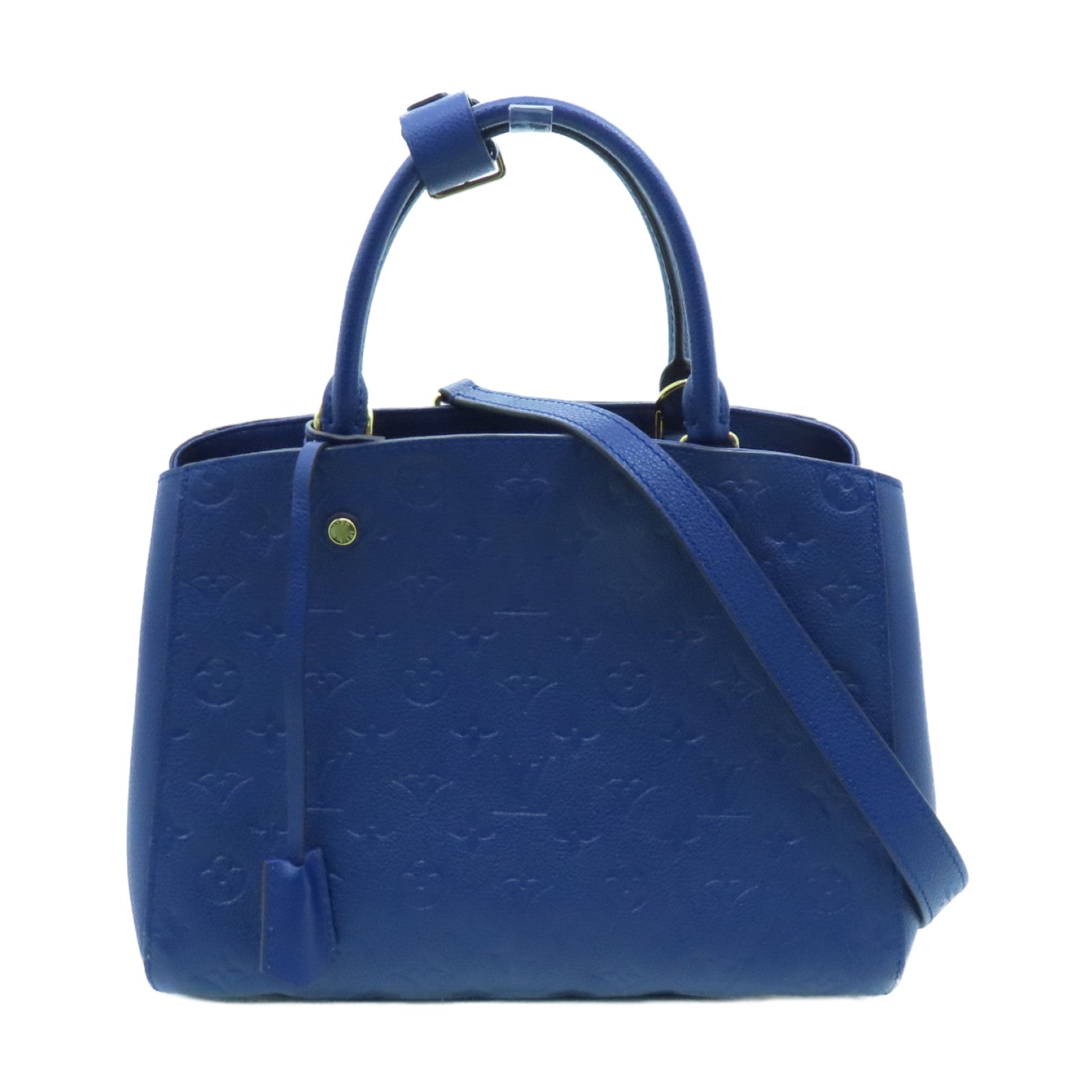 LOUIS VUITTON Monoglam Pochette Metis East West gold buckle handle shoulder  bag dual-use blue