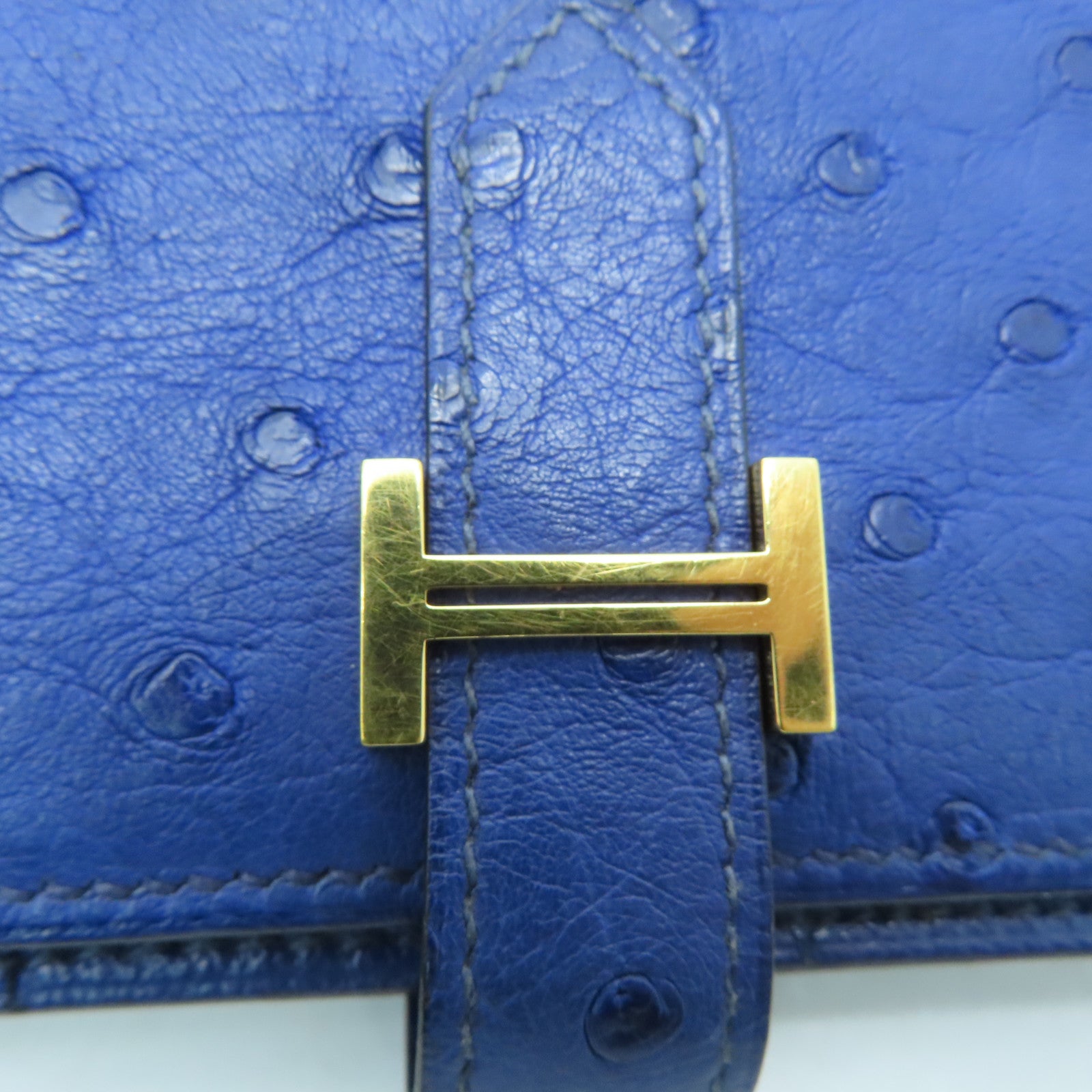 Luxe Maison - Bnib Hermes Compact Wallet bleuet ostrich