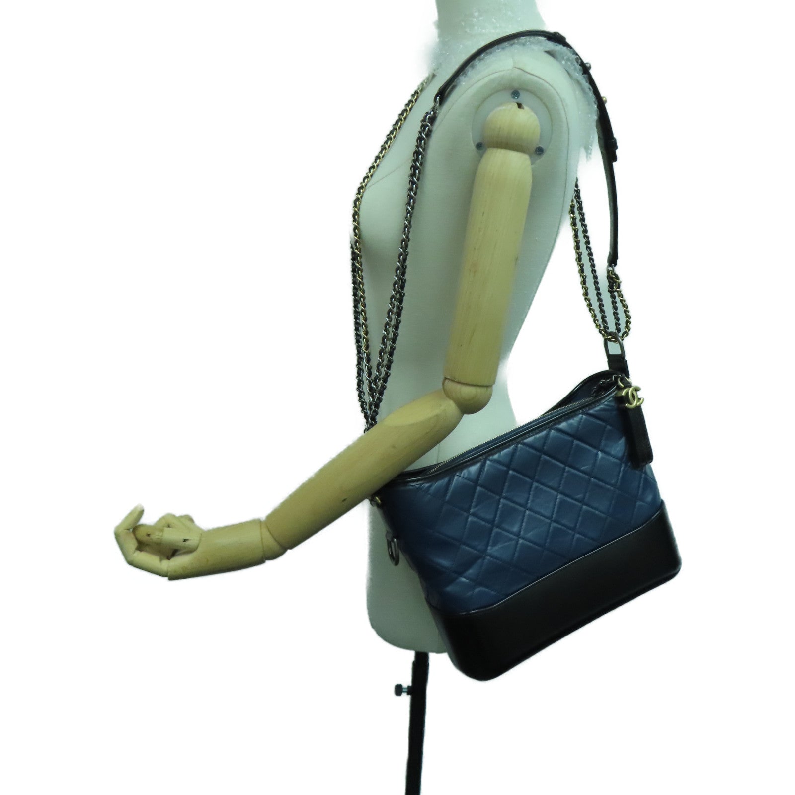 CHANEL Diamond Aged Calf Leather Gabrielle Shoulder Bag Blue – Brand Off  Hong Kong Online Store