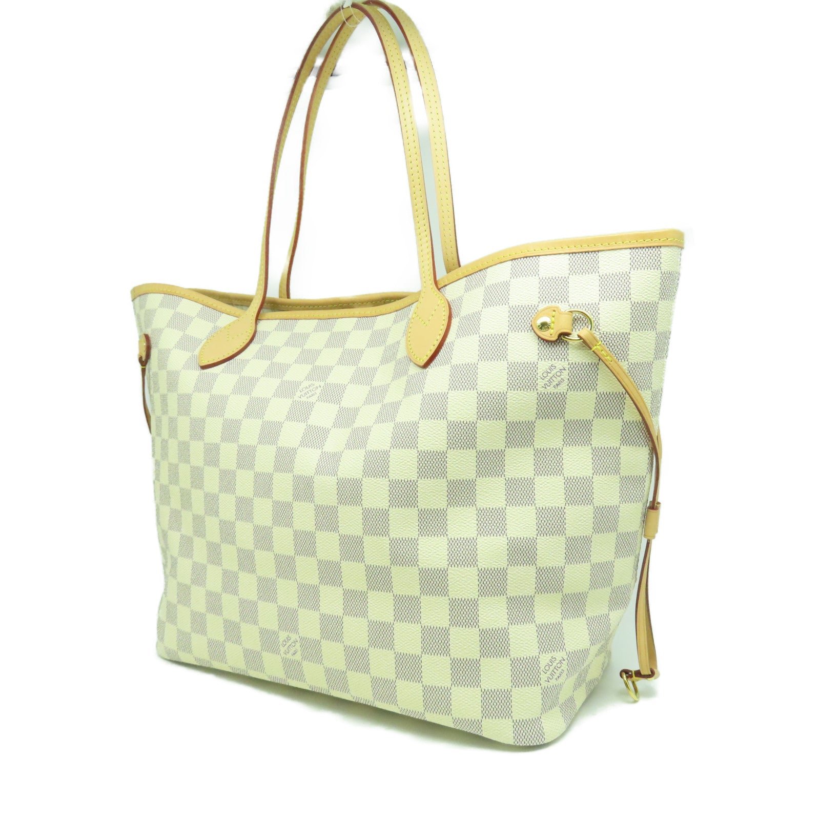 LOUIS VUITTON Damier Azur Neverfull MM Gold Buckle Handle Bag White – Brand  Off Hong Kong Online Store