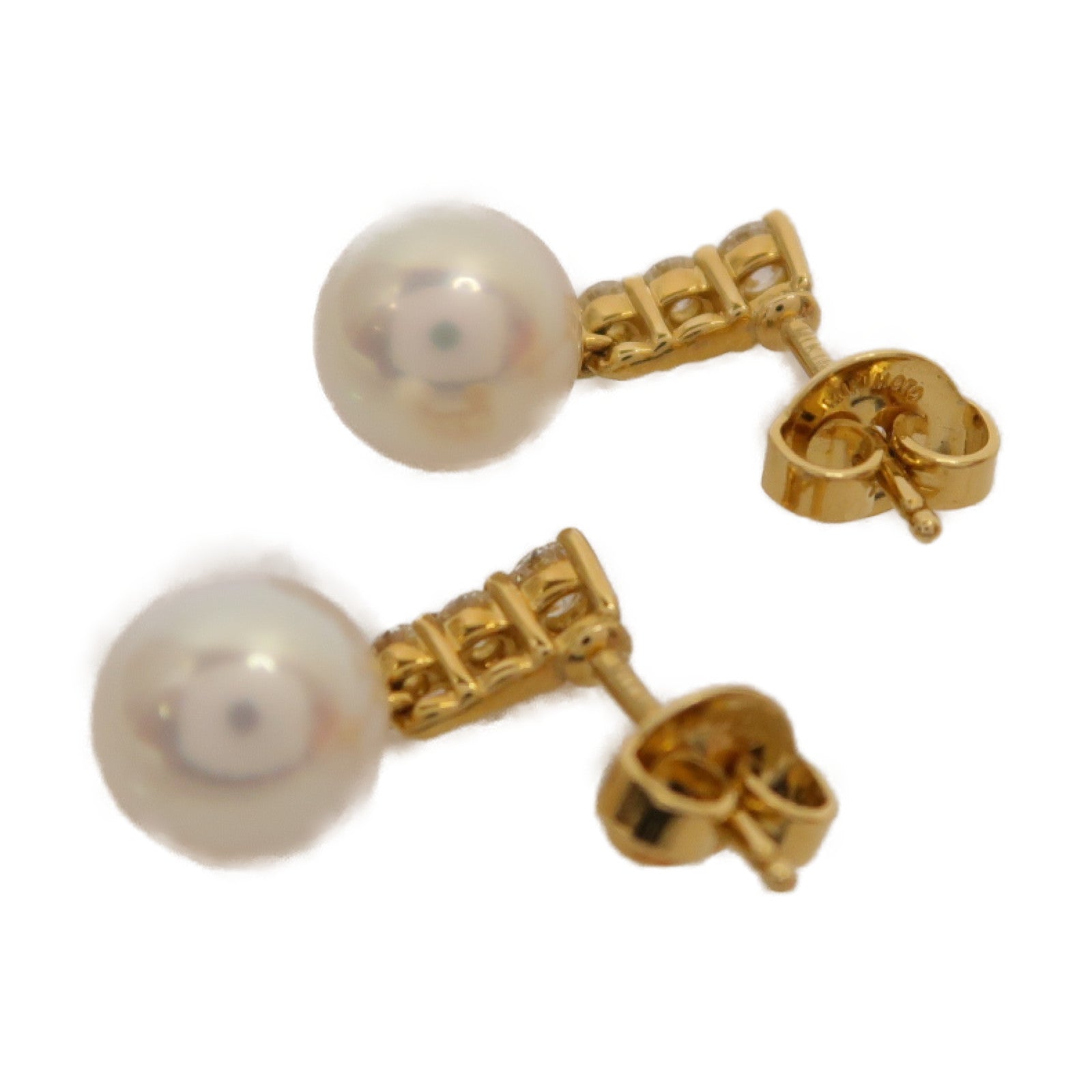 MIKIMOTO 18K黃金Pearl Earrings珍珠耳環
