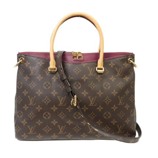 LOUIS VUITTON Monogram Pallas MM金扣手挽肩背兩用袋啡色