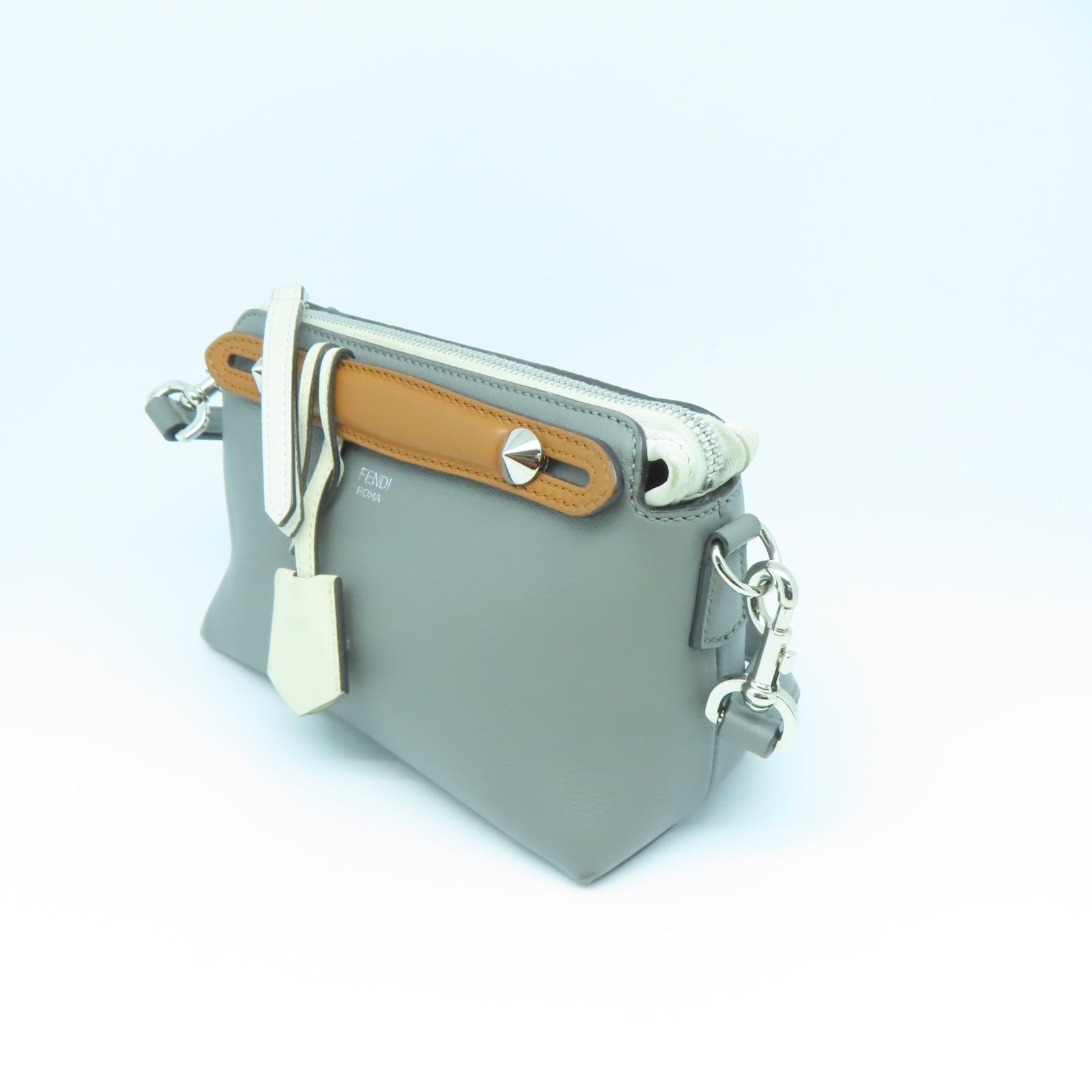 FENDI Cowhide Leather By The Way Mini Silver Buckle Handle