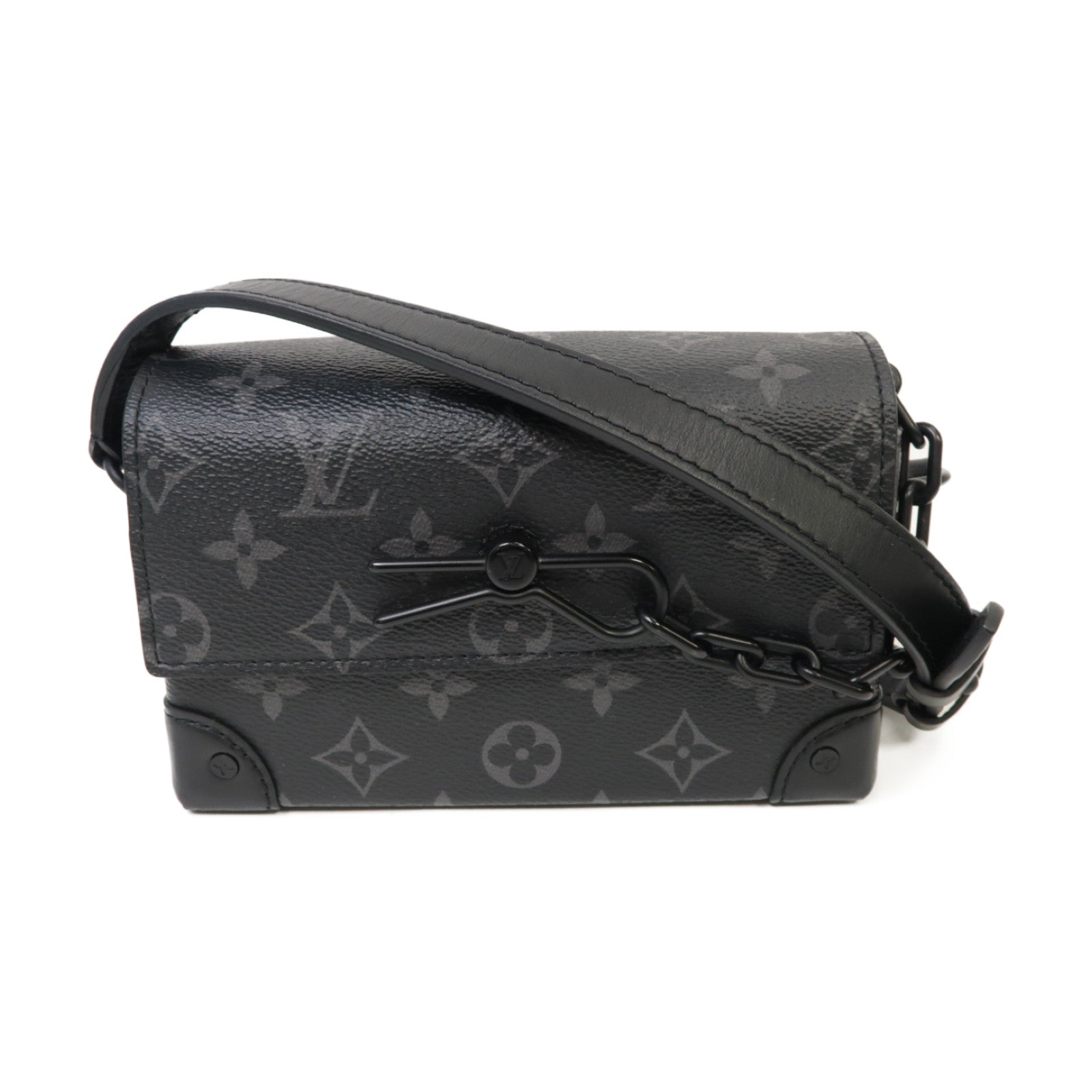 LOUIS VUITTON Monogram Eclipse Steamer肩背袋黑色