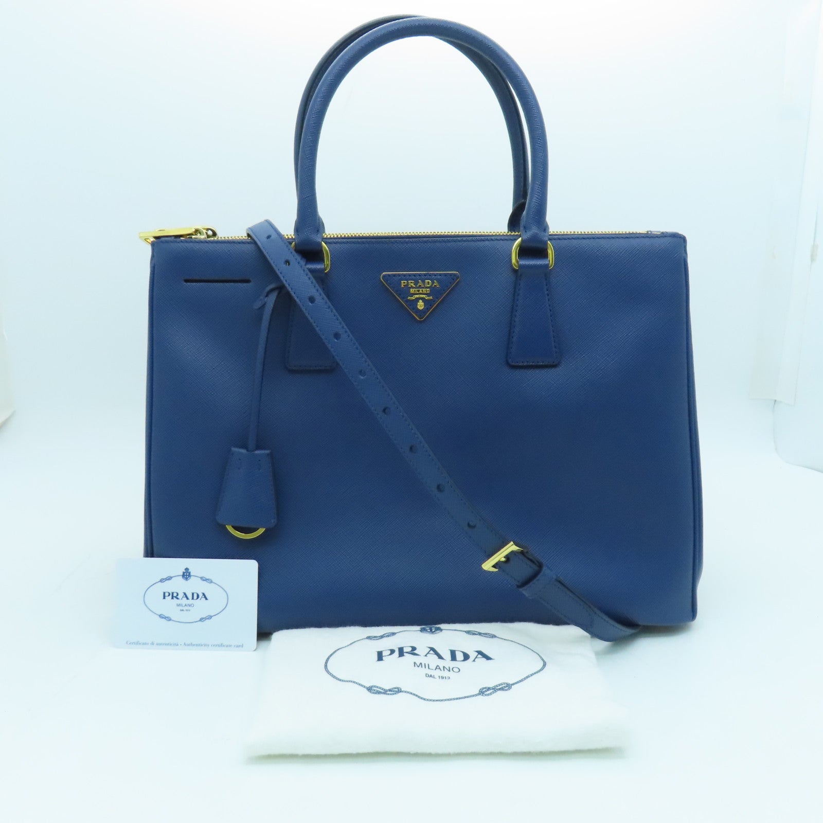💯% Authentic Prada Blue Color Saffiano Leather Esplanade Shoulder Bag in  GHW, Luxury, Bags & Wallets on Carousell