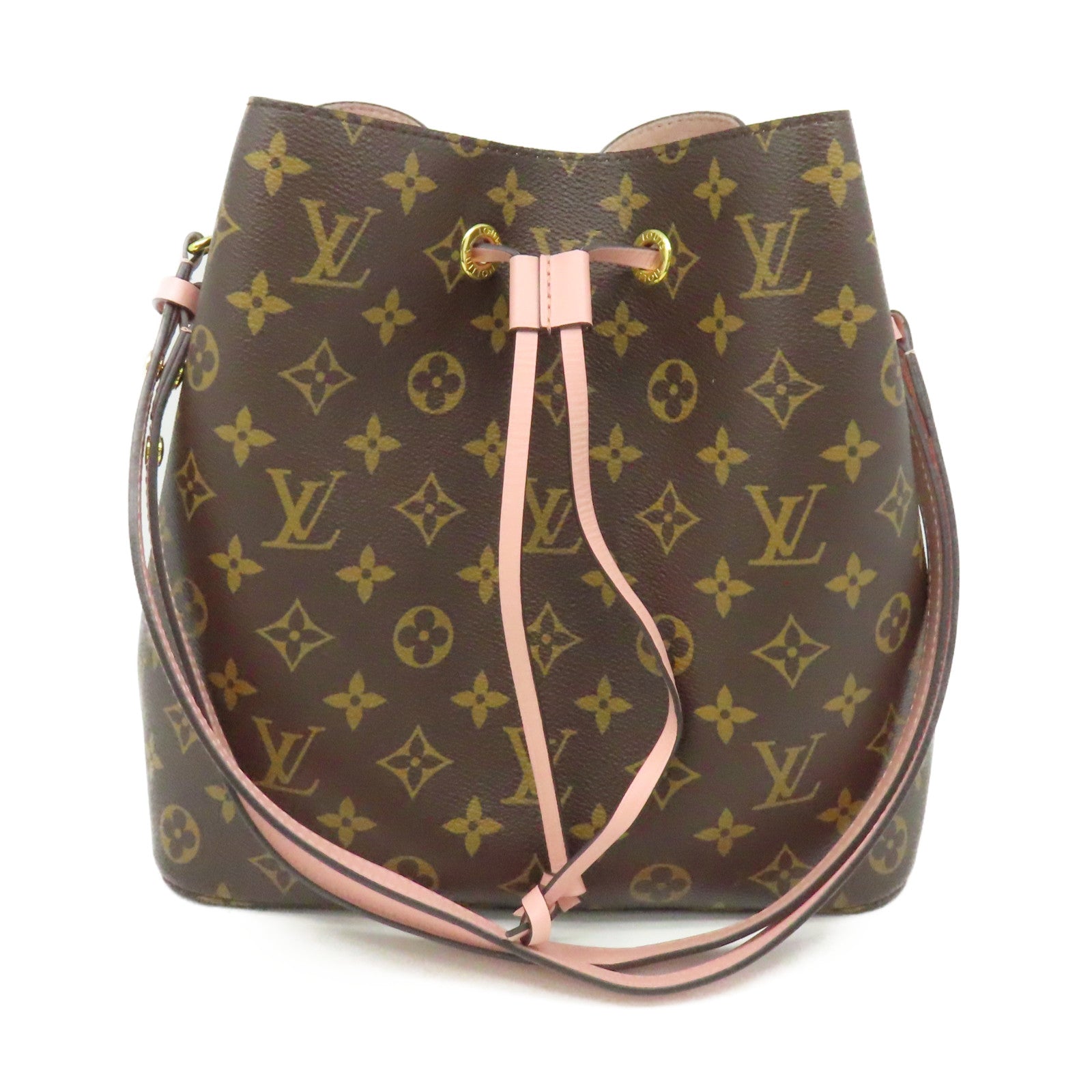 LOUIS VUITTON Monogram Neo Noe MM Shoulder Bag肩背袋啡色/粉紅色