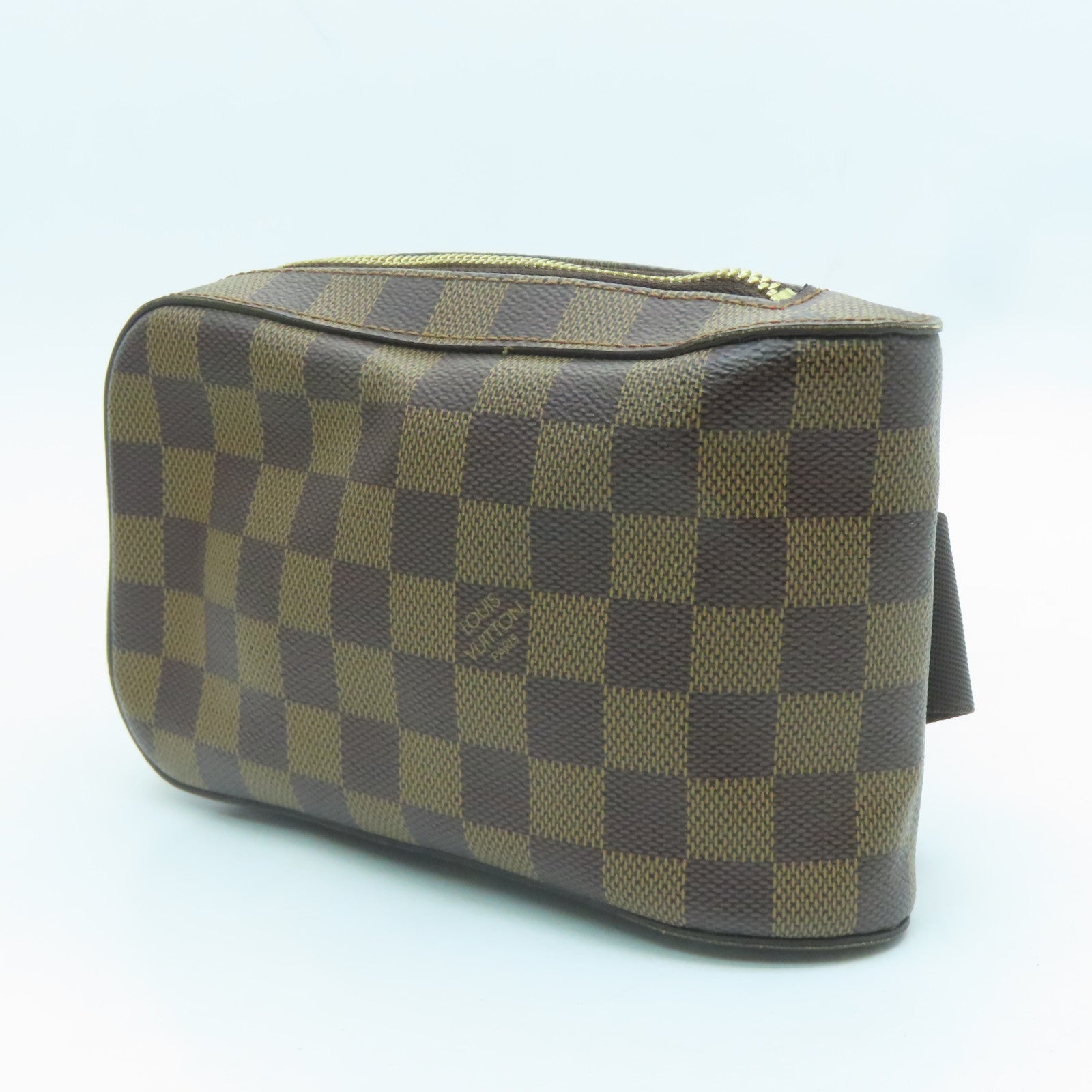 LOUIS VUITTON Damier Geronimo's bum-bag gold buckle belt bag brown