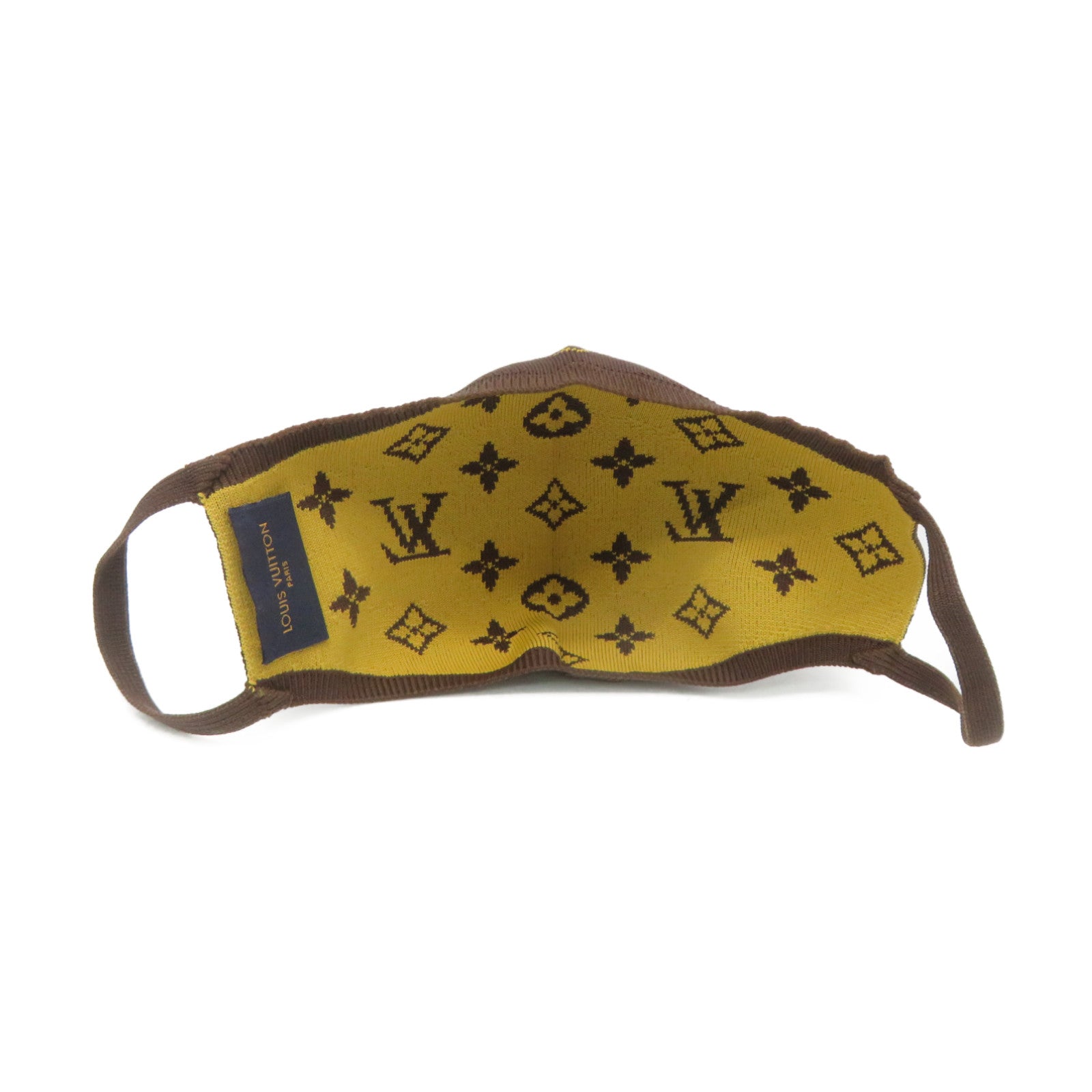 LOUIS VUITTON Monogram Knit Face Mask Brown 715161