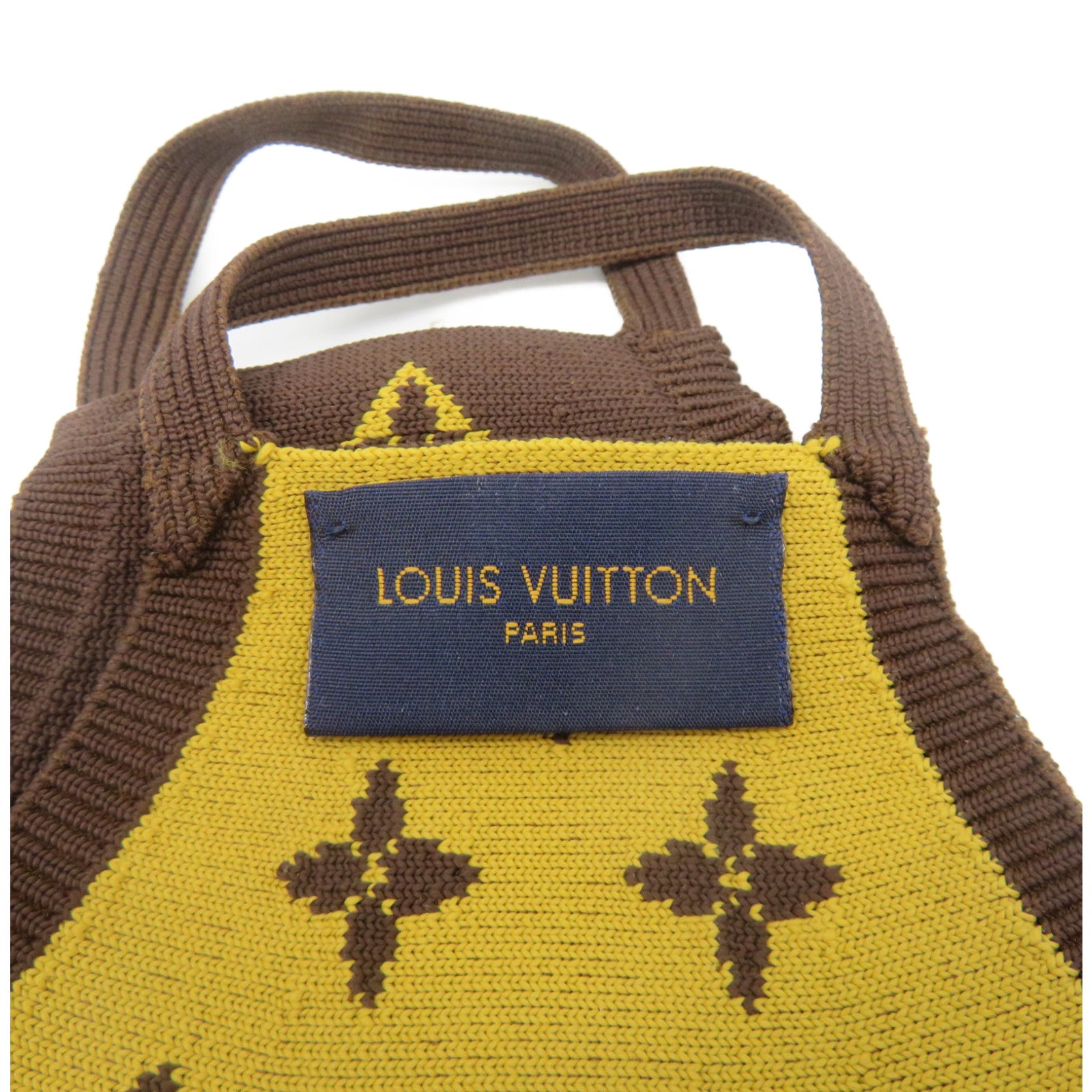 LOUIS VUITTON Monogram Knit Face Mask Brown 715161