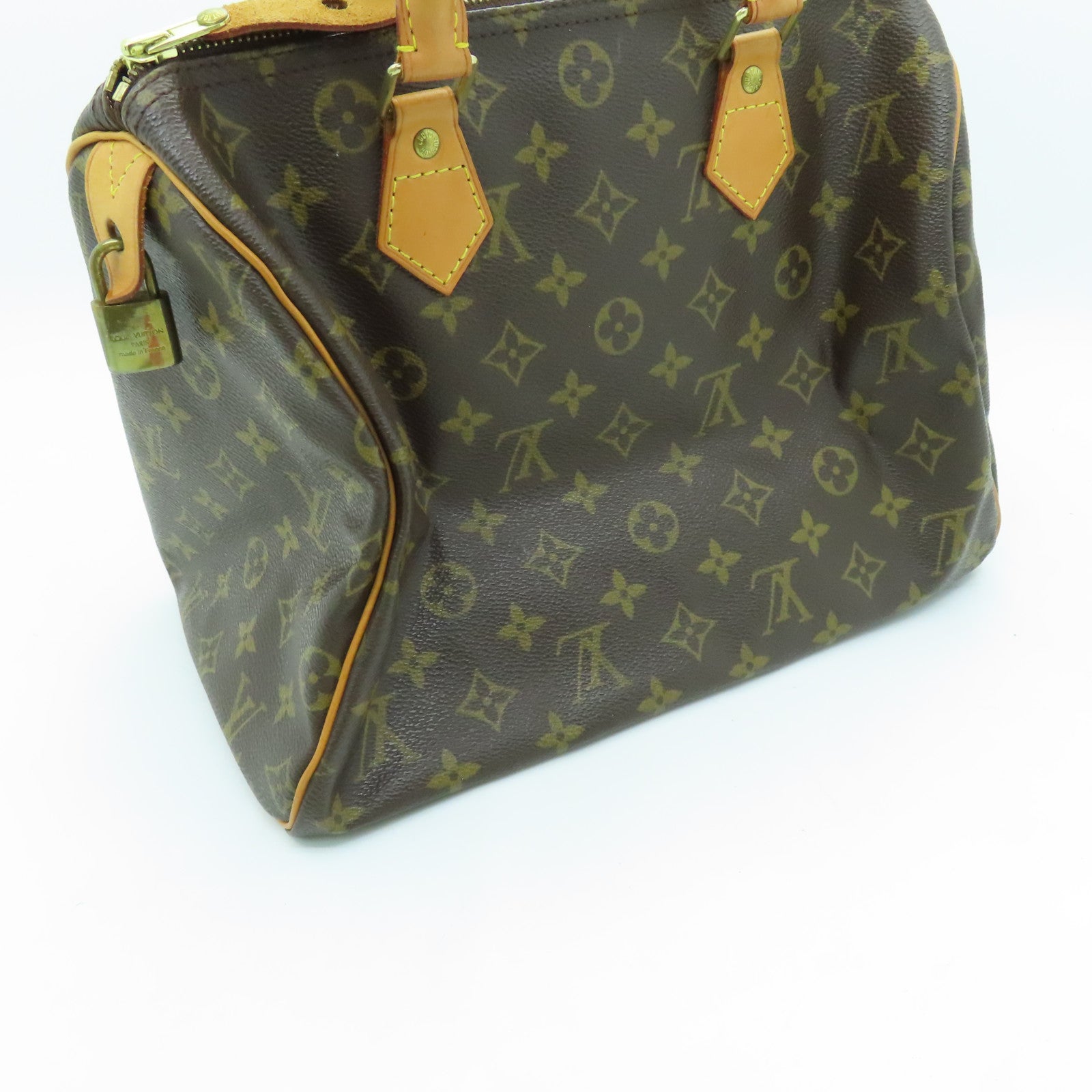 LOUIS VUITTON Monogram Speedy 30 Gold Buckle Bag Brown – Brand Off