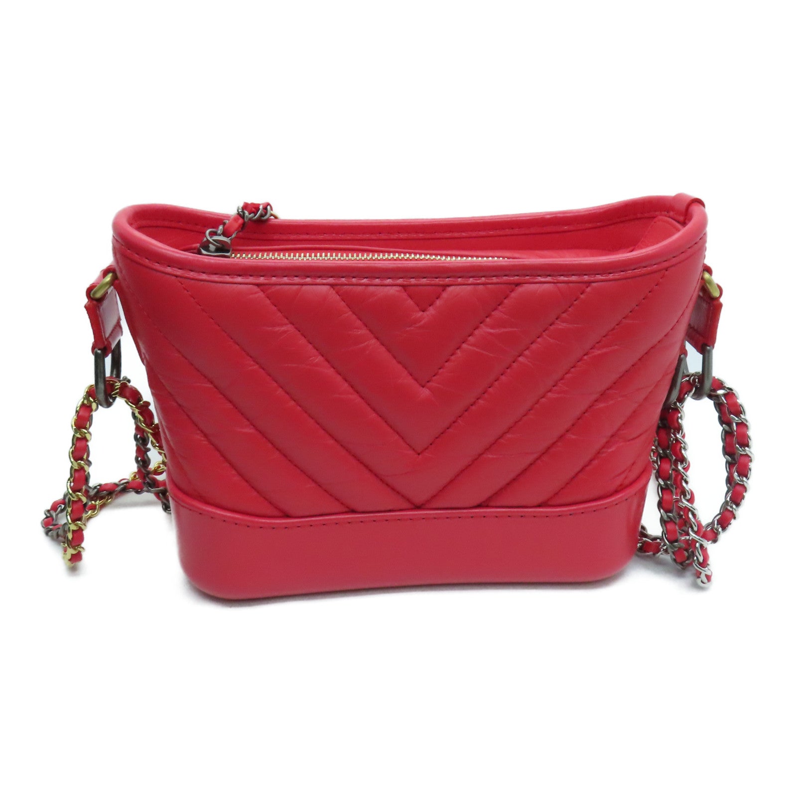 Chanel Gabrielle Small Model Shoulder Bag in Red Canvas and Red