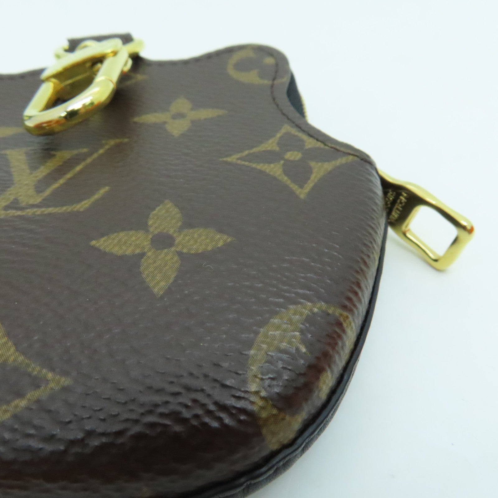 LOUIS VUITTON Monogram Nigo Coin Case Coin Purse Gold Buckle Brown/Black