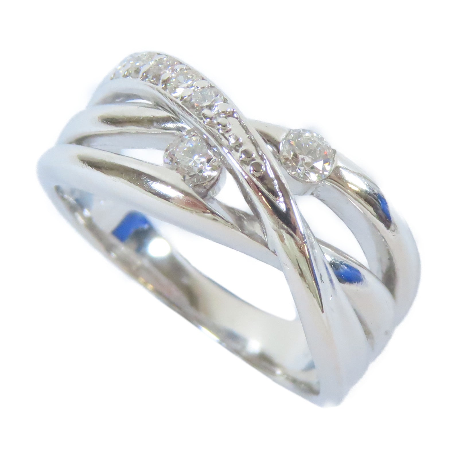 JEWELRY PT900鉑金Diamond Ring0.194ct/0.107ct鑽石戒指US#6.5