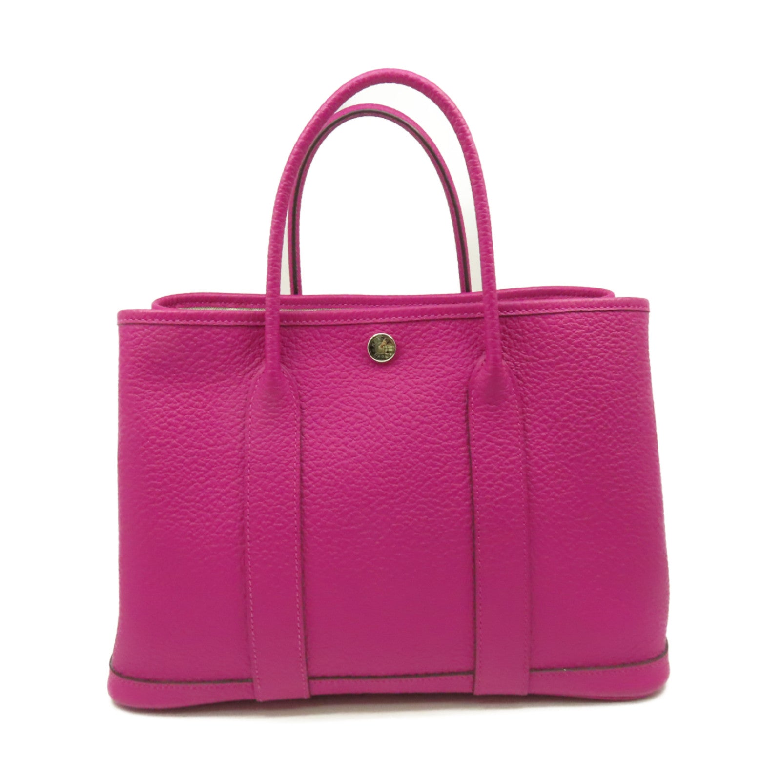 HERMES Country皮革Garden Party TPM Medium Tote Bag銀扣手挽袋L3 Rose Purple/玫瑰紫色