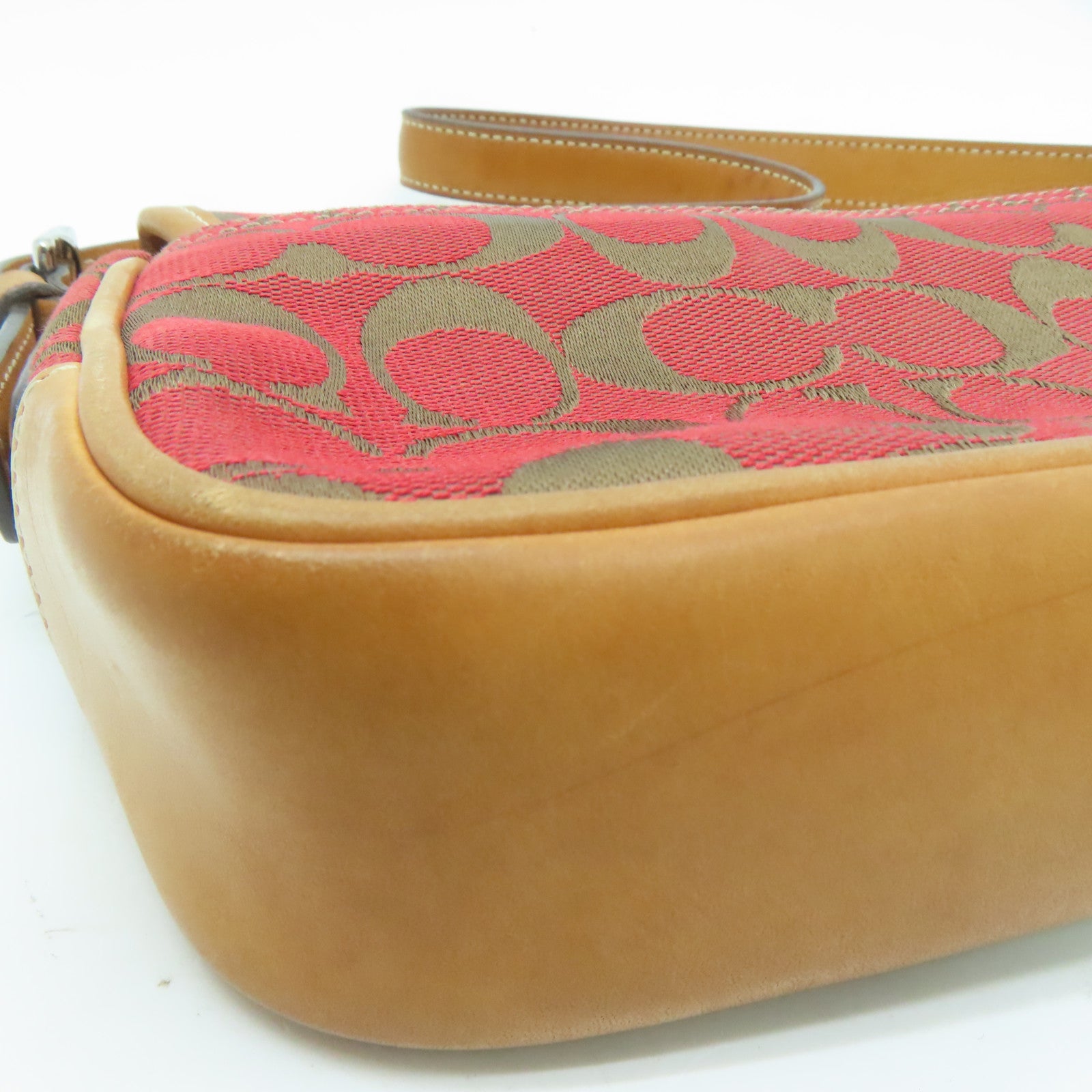 COACH Canvas Shoulder Bag Silver Buckle Brown/Pink – Brand Off Hong Kong  Online Store