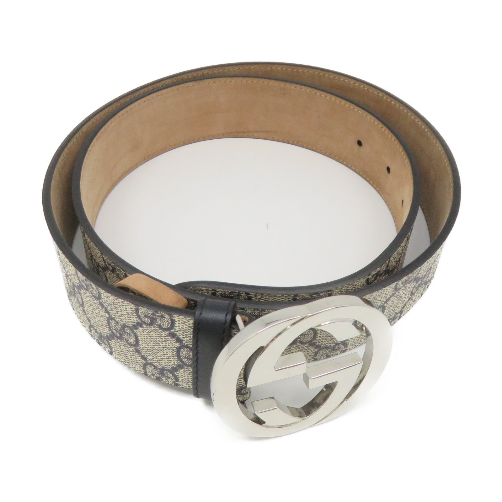 GUCCI: belt in GG Supreme fabric - Beige  Gucci belt 411924 KGDHN online  at