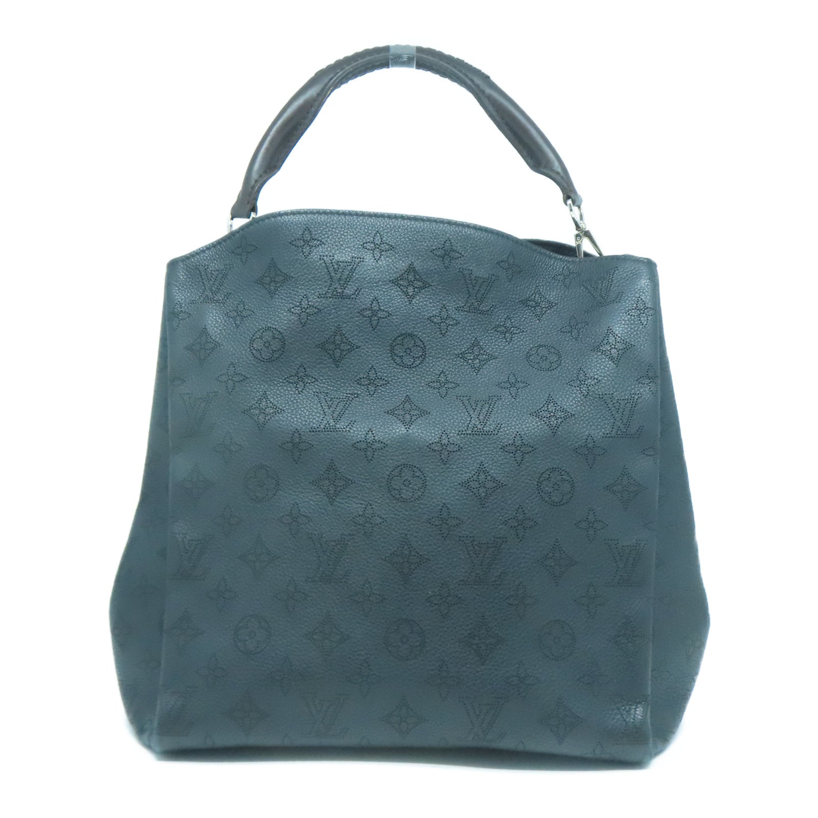 LOUIS VUITTON Monogram Mahina Babylone銀扣手挽肩背兩用袋黑色