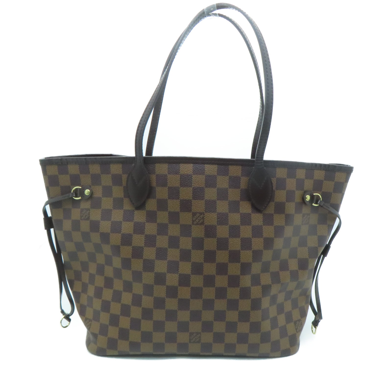 Louis+Vuitton+Neverfull+2Way+Tote+Brown+White+Canvas for sale online