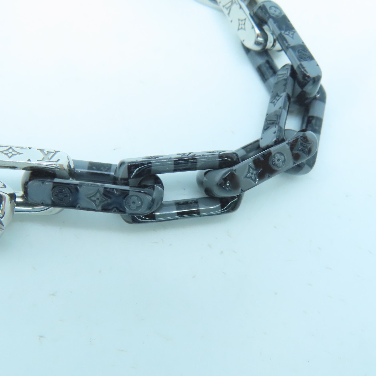 LOUIS VUITTON Metal Damier Chain Bracelet Black/Silver – Brand Off